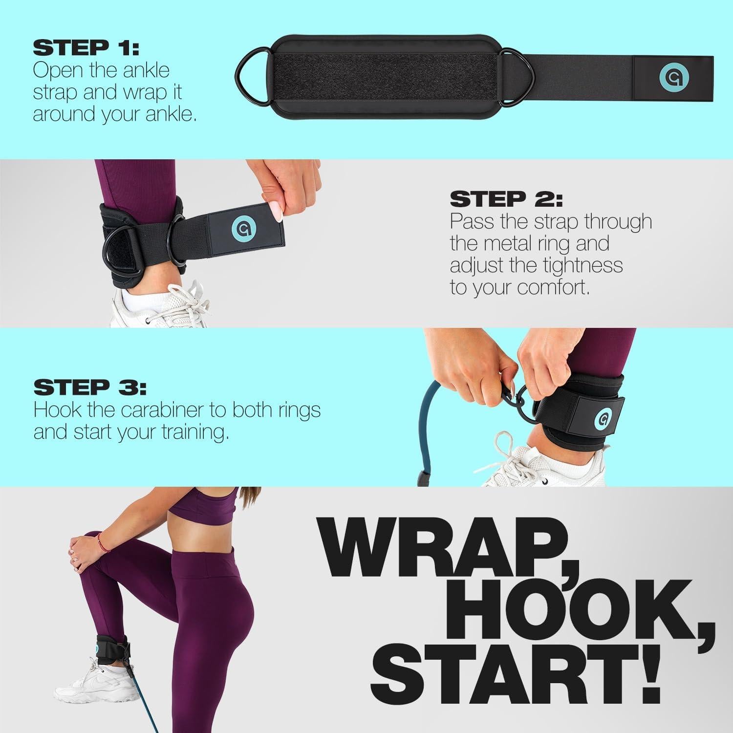 Bandas de Resistencia para Tobillos ActiveGear - 3 Niveles