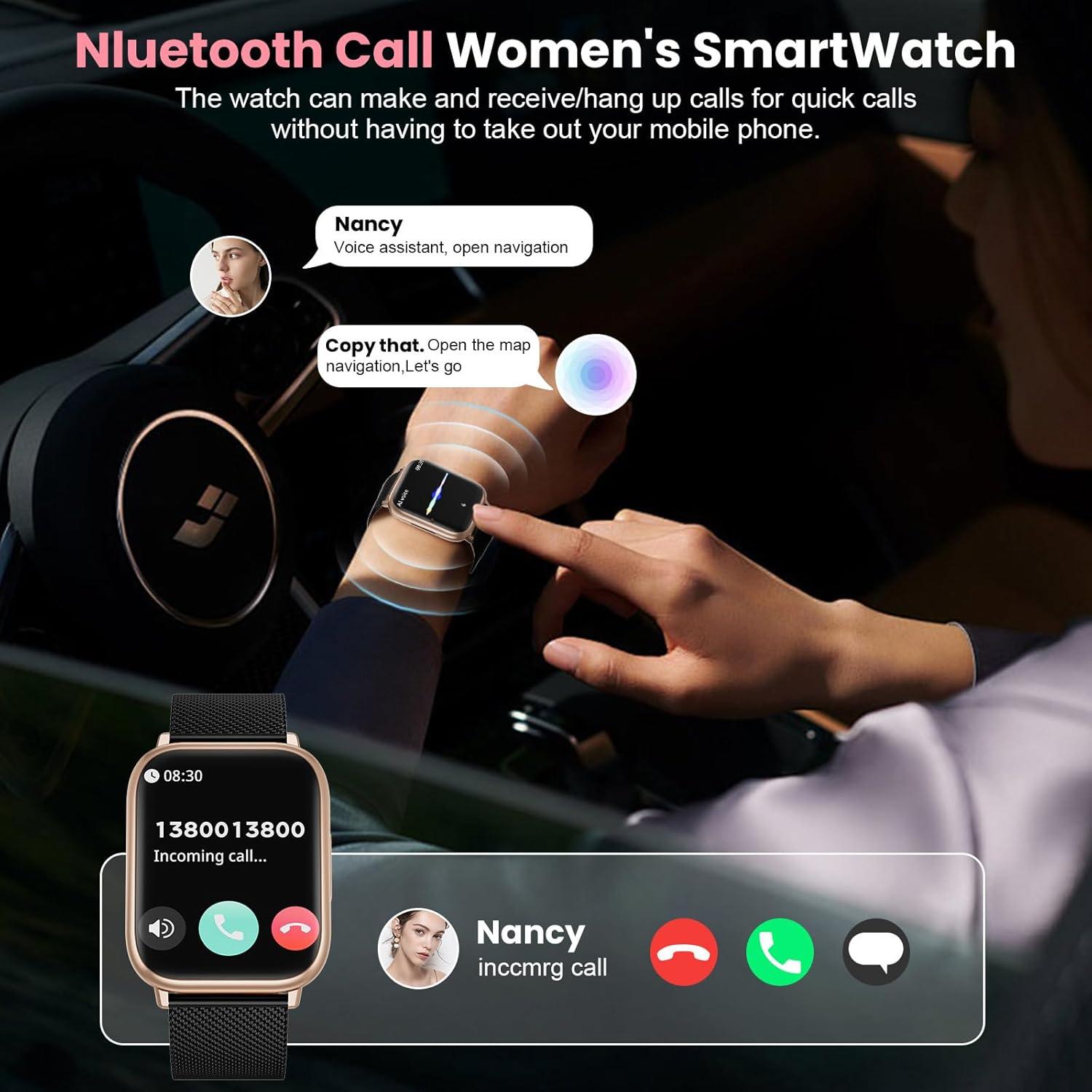 Reloj Inteligente Fitness Loekneue G93 1.39" IP68 Salud Mujer