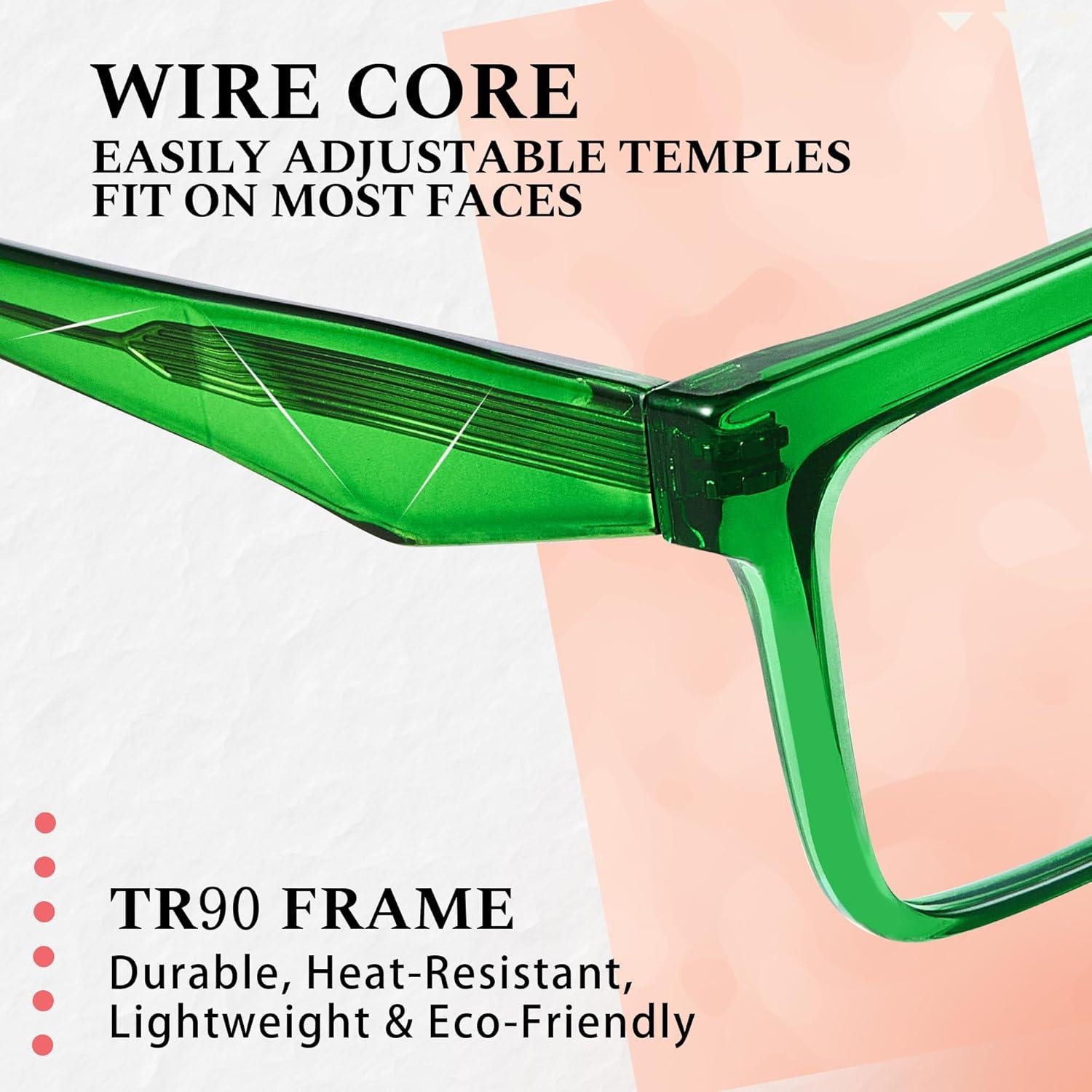 Gafas bloqueadoras luz azul R.F.YFQH TR90 unisex verde albahaca