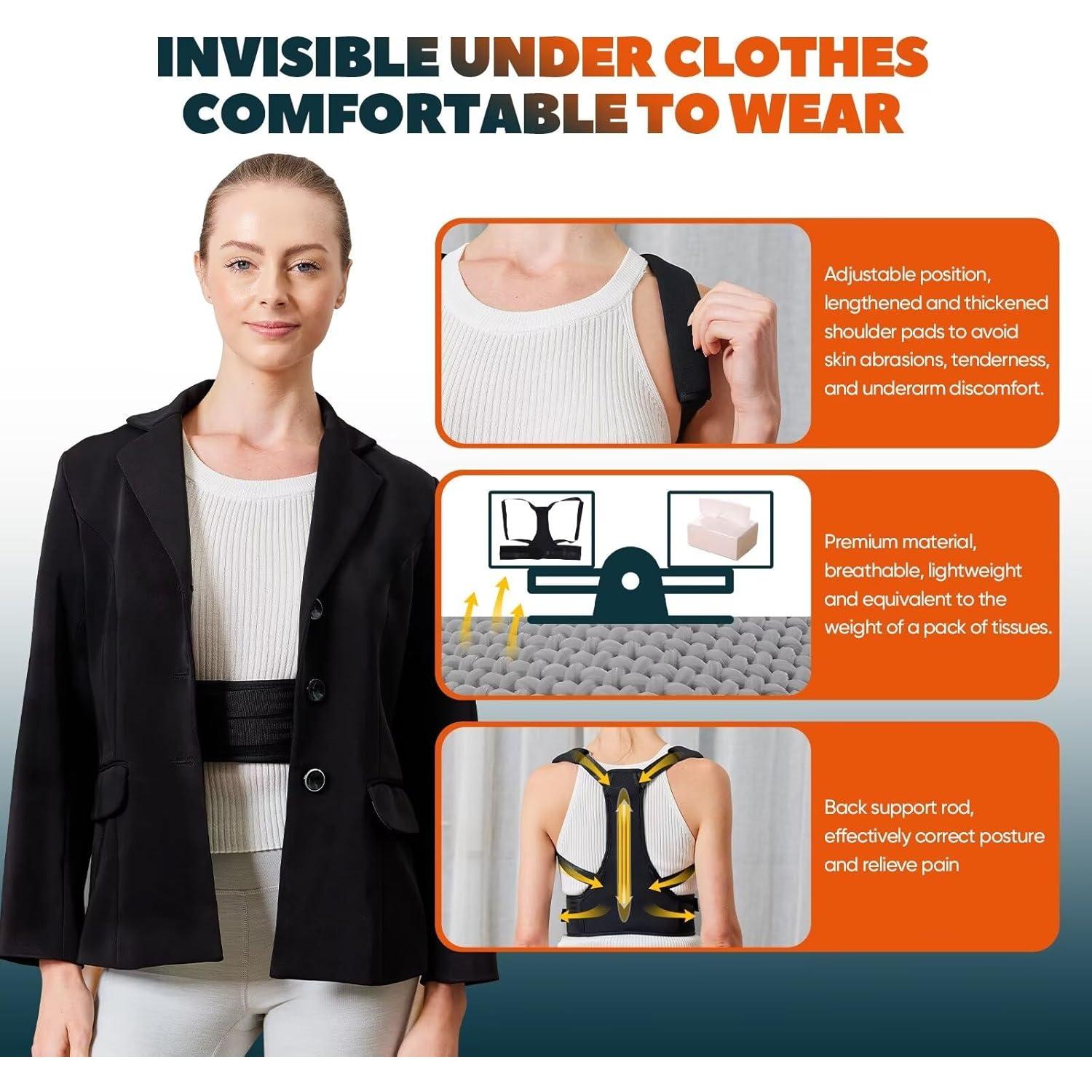 Corrector de Postura HEZKUGU Ajustable para Alivio de Dolor - Grande