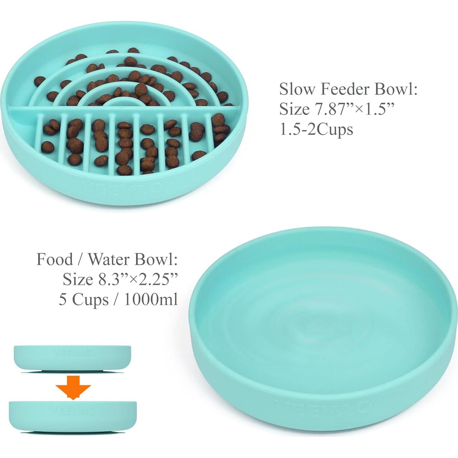 Juego de Cuencos Antideslizantes VEEVAO para Perros Medianos