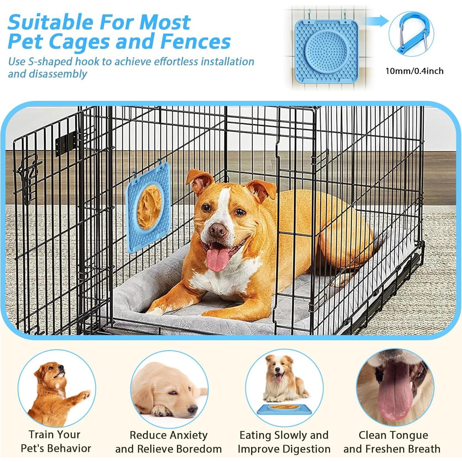 Alfombrilla de Lamer para Perros y Gatos HOSGOT Azul 3 en 1