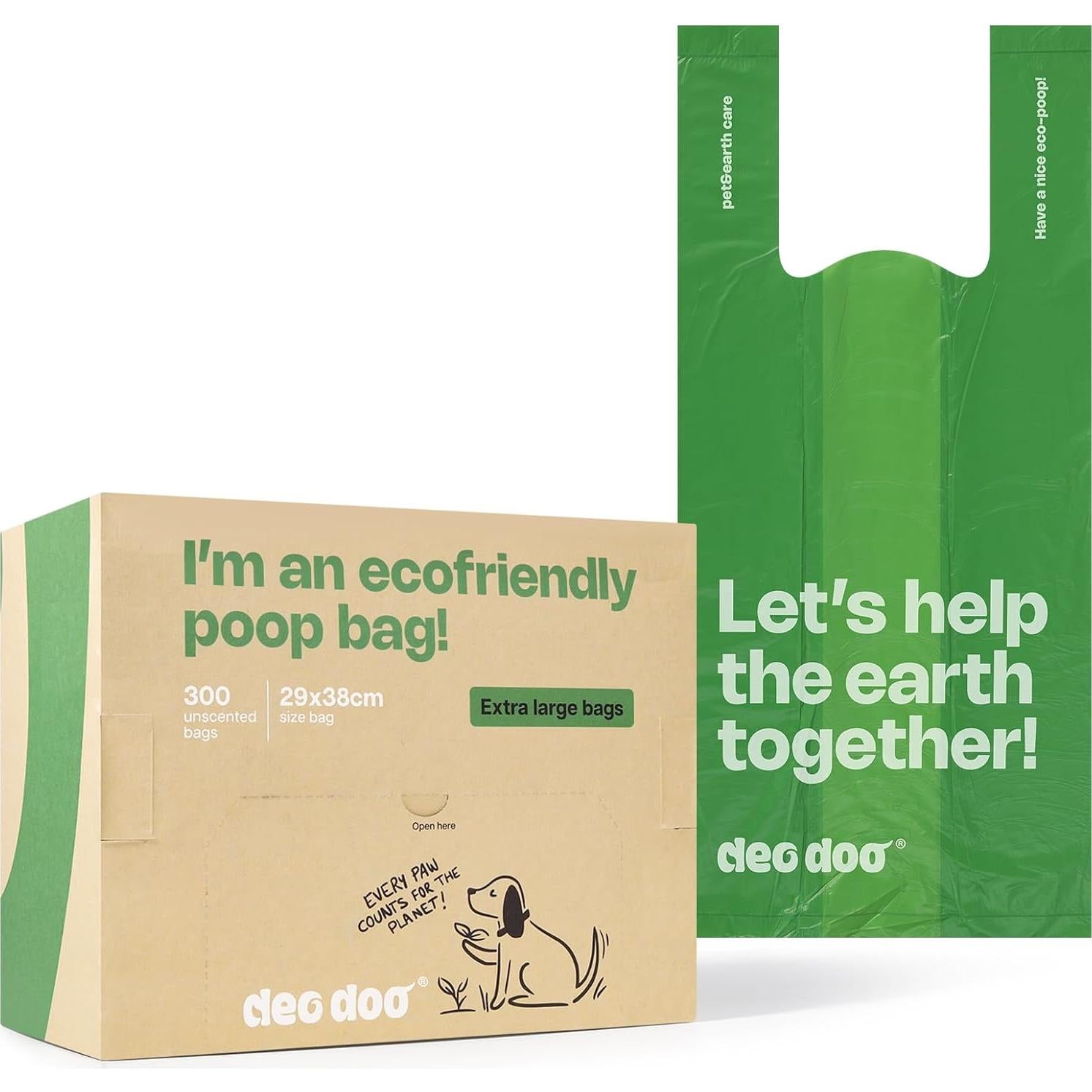 Bolsas de Excremento de Perro Deo Doo 300 Cuentas Grandes