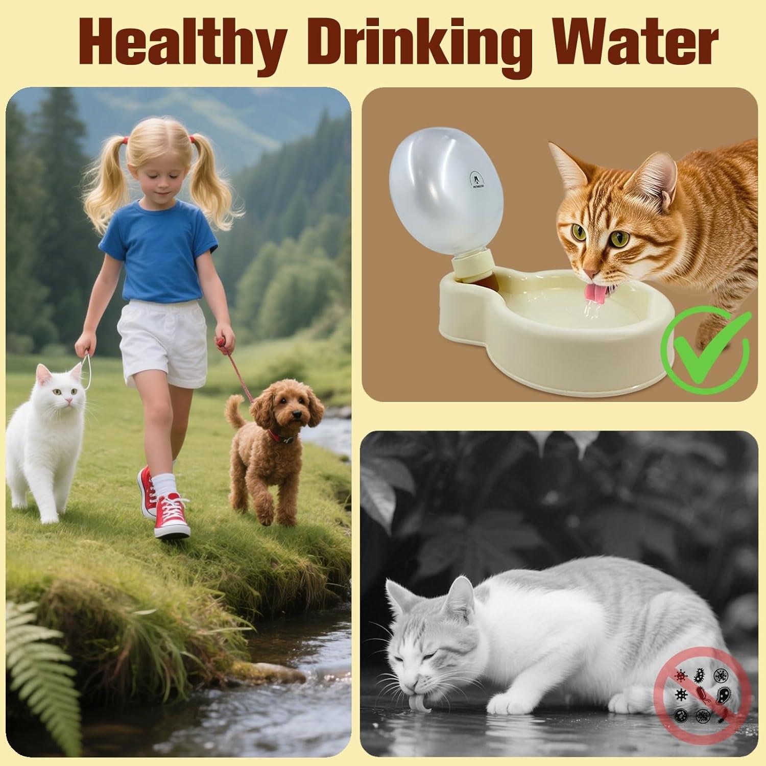 Botella de Agua Portátil para Perros PETMGCOO 384ml con Cuenco