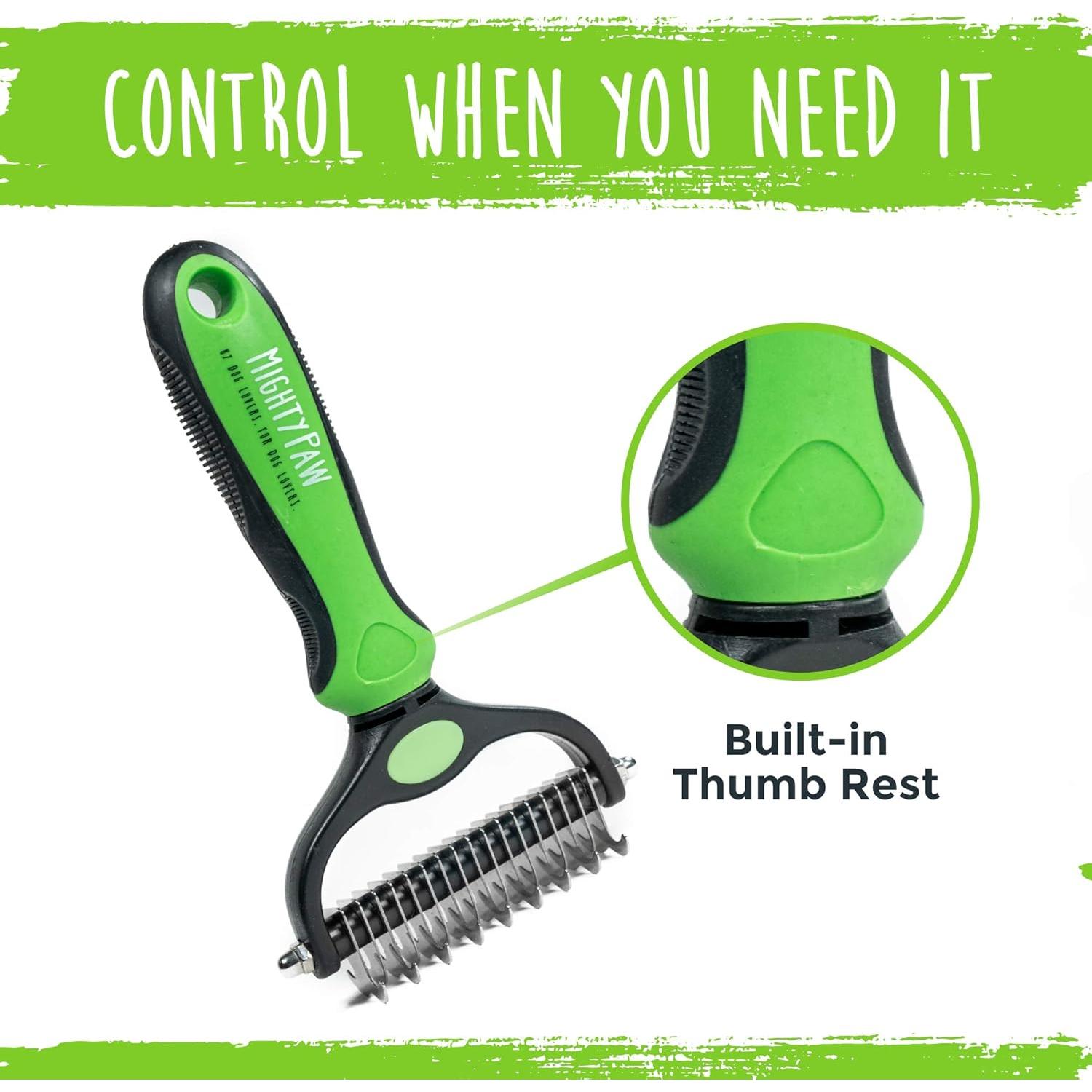 Cepillo de Aseo para Perros Mighty Paw - Peine Doble Cara 2 en 1