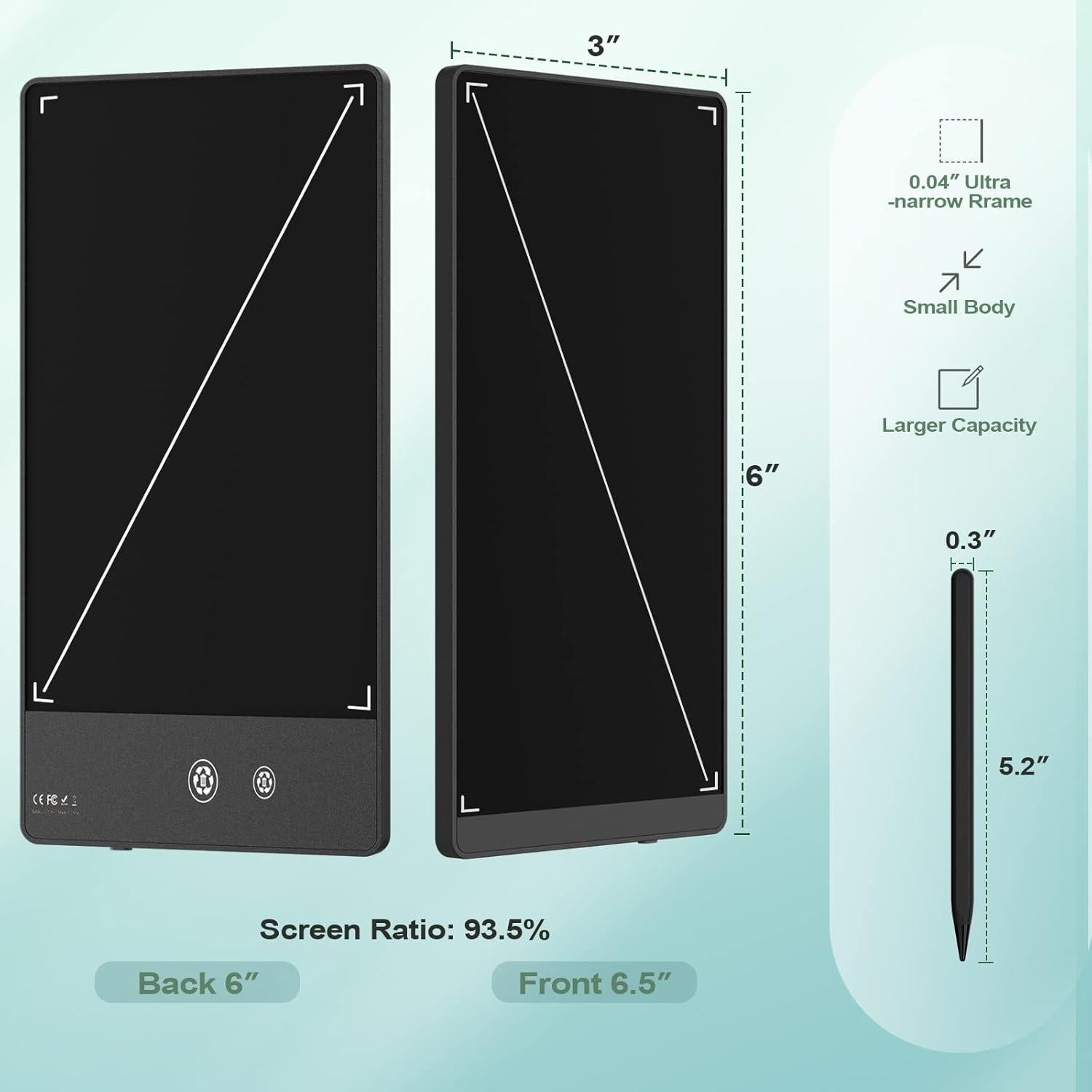Tableta de Escritura LCD Ksequ 6.5" Doble Cara Borrable