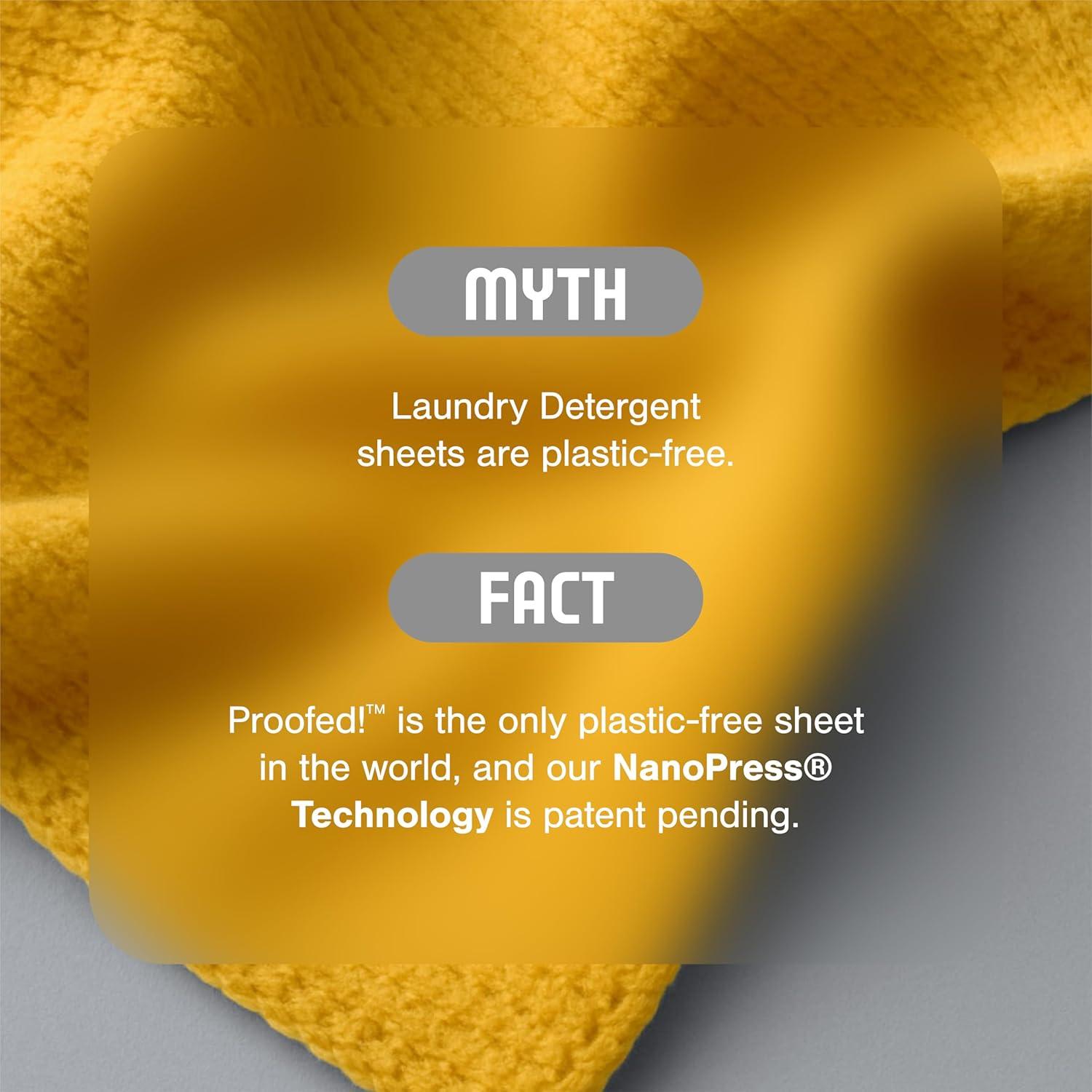 Hojas de detergente para lavandería Proofed! 32 unidades aroma limpio