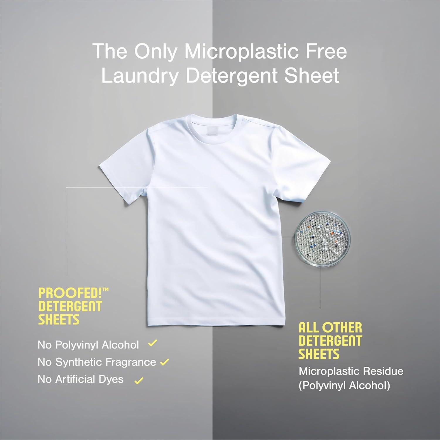 Hojas de detergente para lavandería Proofed! 32 unidades aroma limpio