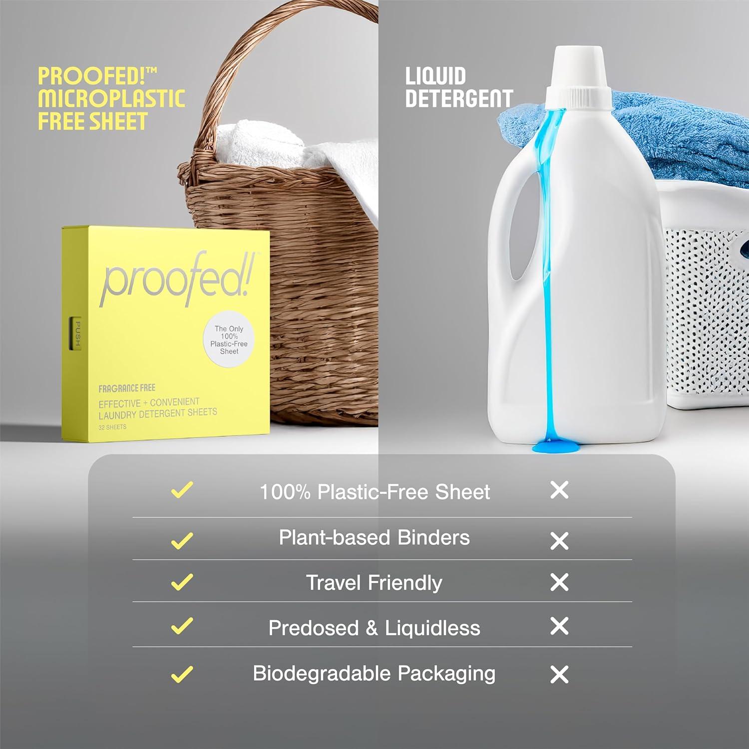 Hojas de detergente para lavandería Proofed! 32 unidades aroma limpio