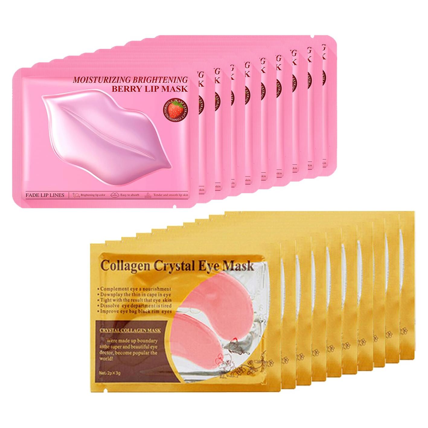 20 Pares de Mascarillas Hidratantes Aaiffey para Labios y Ojos