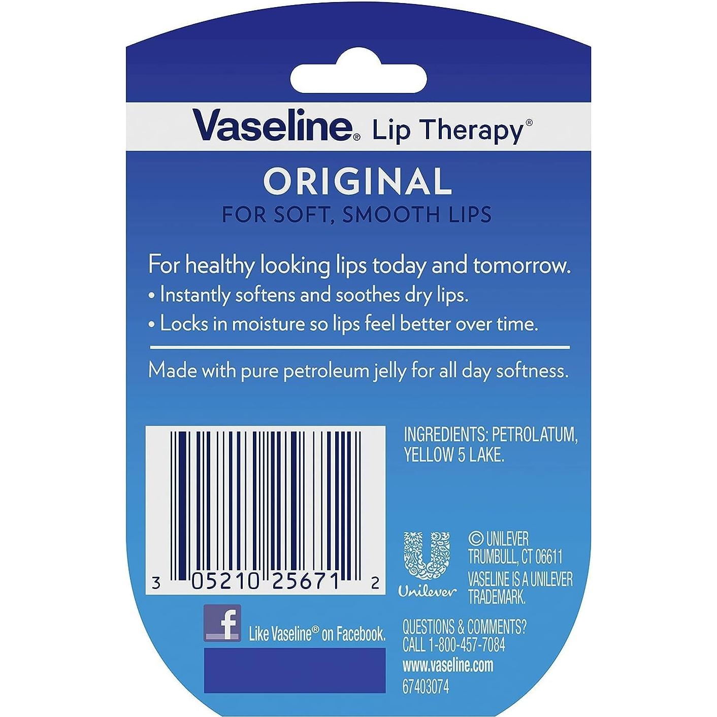 Bálsamo Labial Hidratante Vaseline Lip Therapy 4-Pack 7.1g