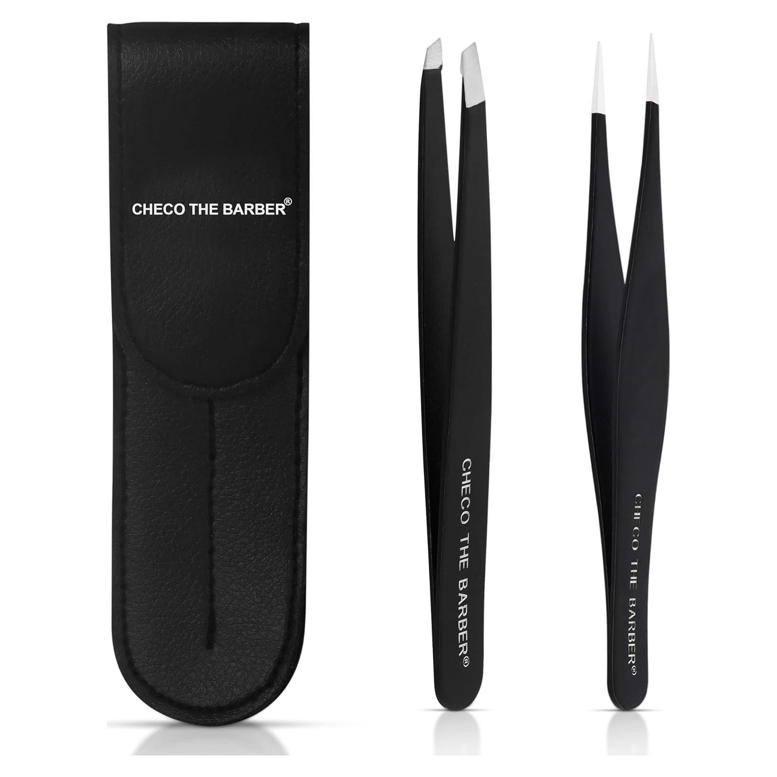 Juego de Pinzas de Acero Inoxidable CHECO THE BARBER 2PCS