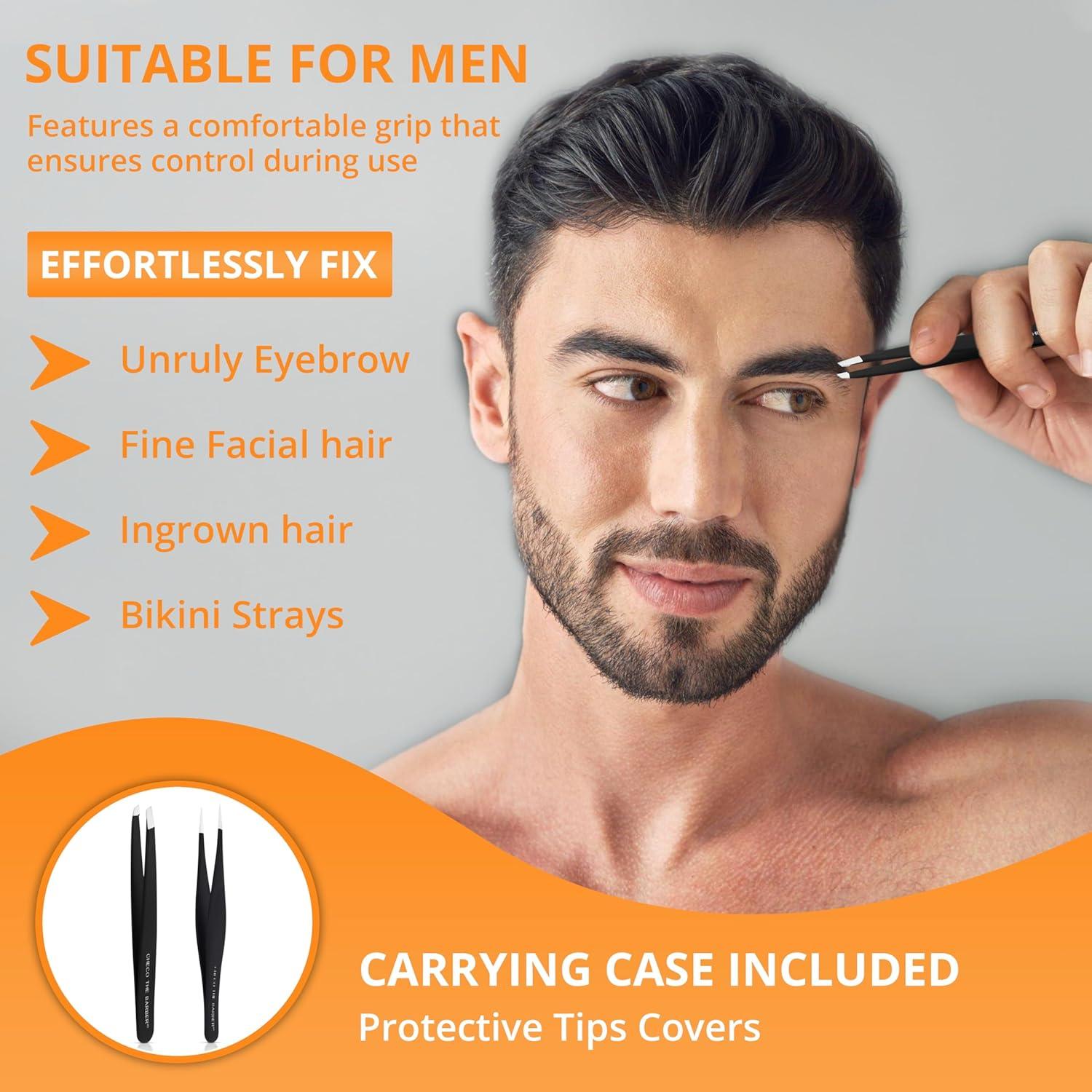 Juego de Pinzas de Acero Inoxidable CHECO THE BARBER 2PCS