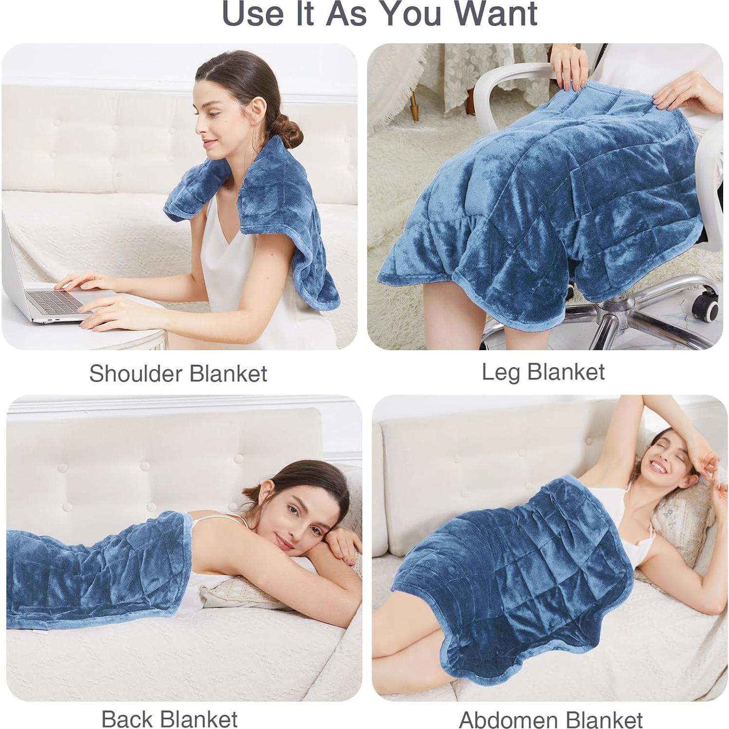 Manta con Peso Alomidds 3.2kg Gris Azulado 73.7x61cm