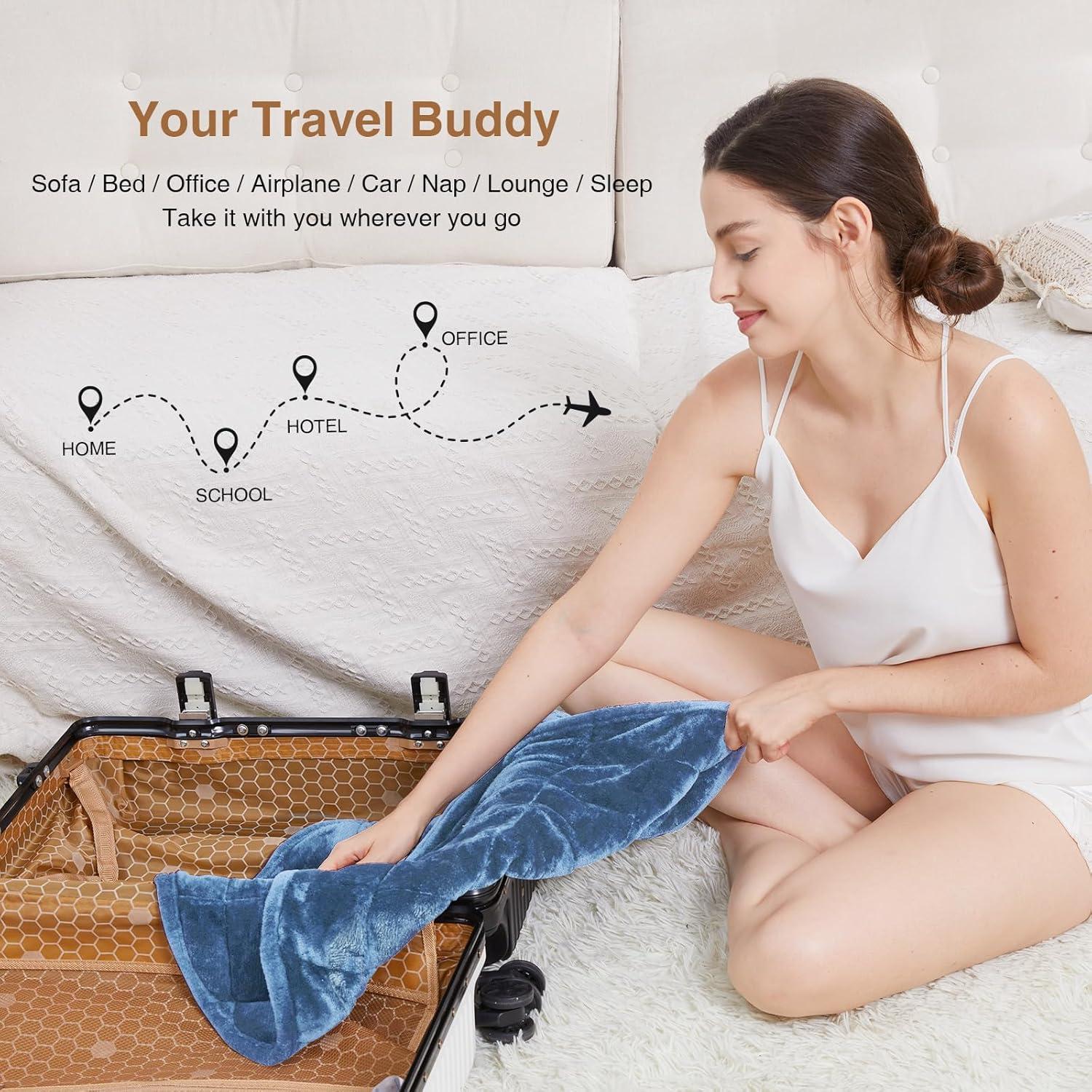 Manta con Peso Alomidds 3.2kg Gris Azulado 73.7x61cm