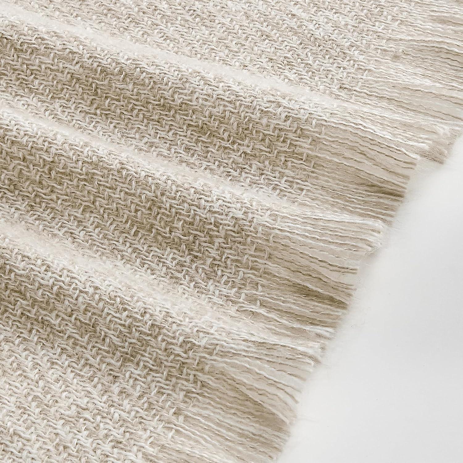 Manta de Fringe Beige Bourina 127x178 cm Suave y Ligera