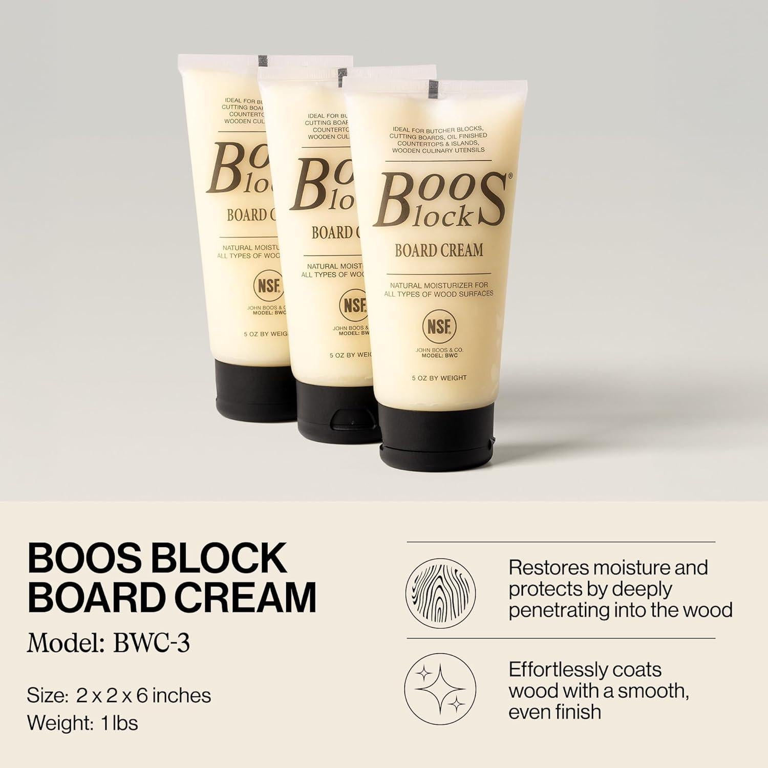 Crema para Tablas John Boos 3-Pack 5 oz - Acondicionador Natural