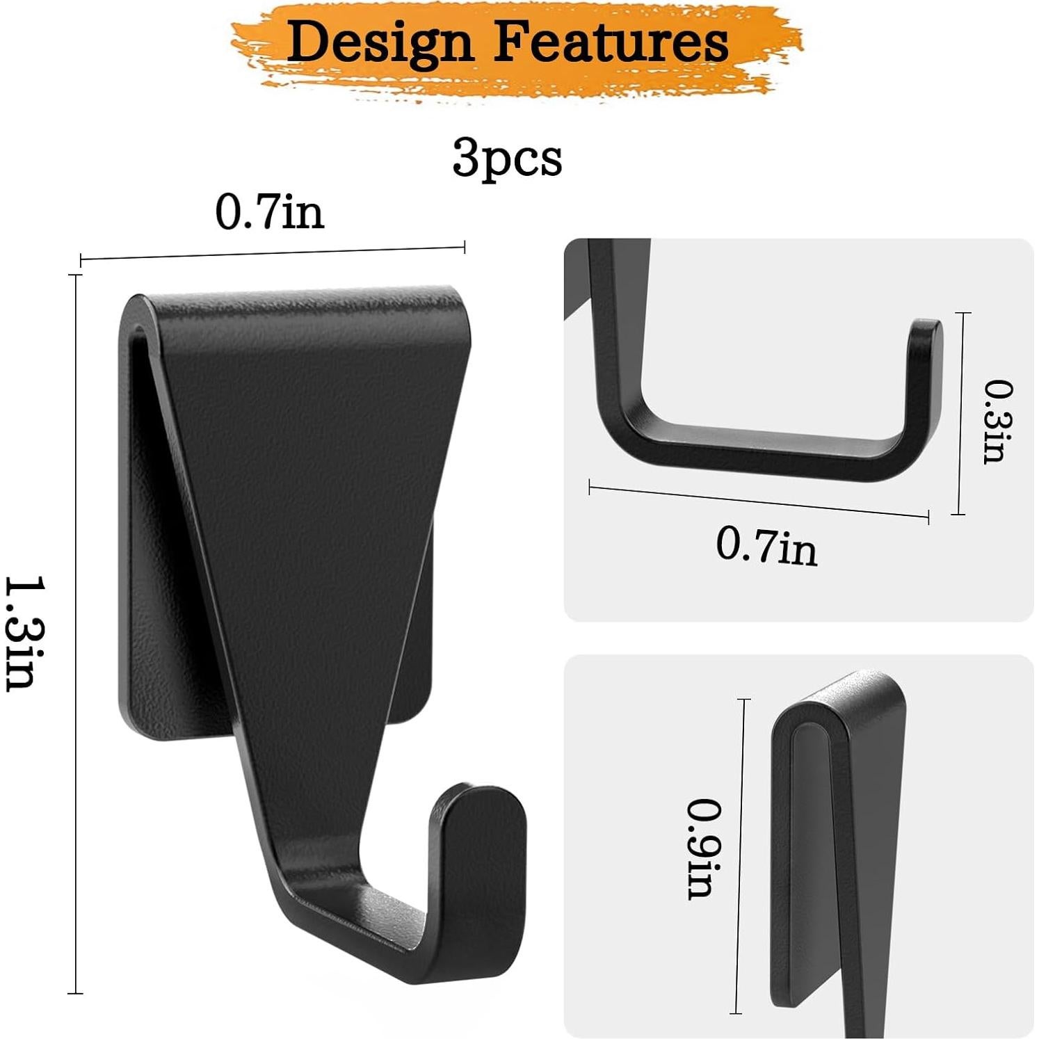 Ganchos para Parrillas Sirozi 3 Pack de Aluminio Negro