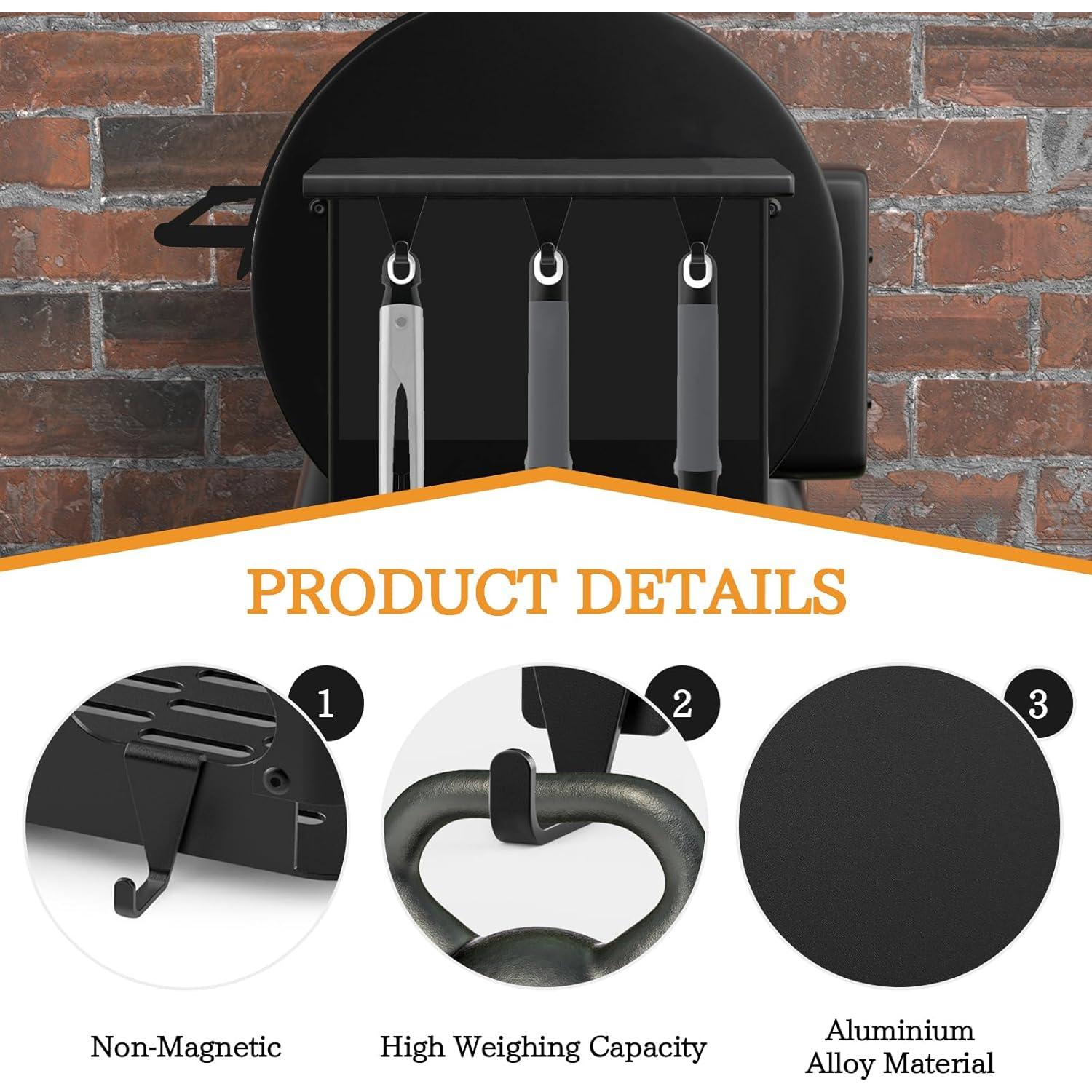 Ganchos para Parrillas Sirozi 3 Pack de Aluminio Negro