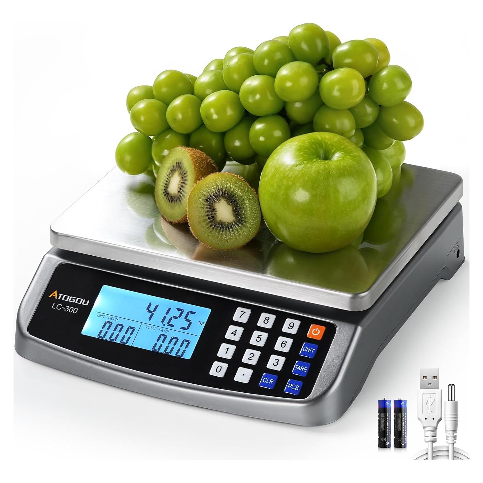 Escala de Cocina Digital 30kg Acero Inoxidable LC300 Gris