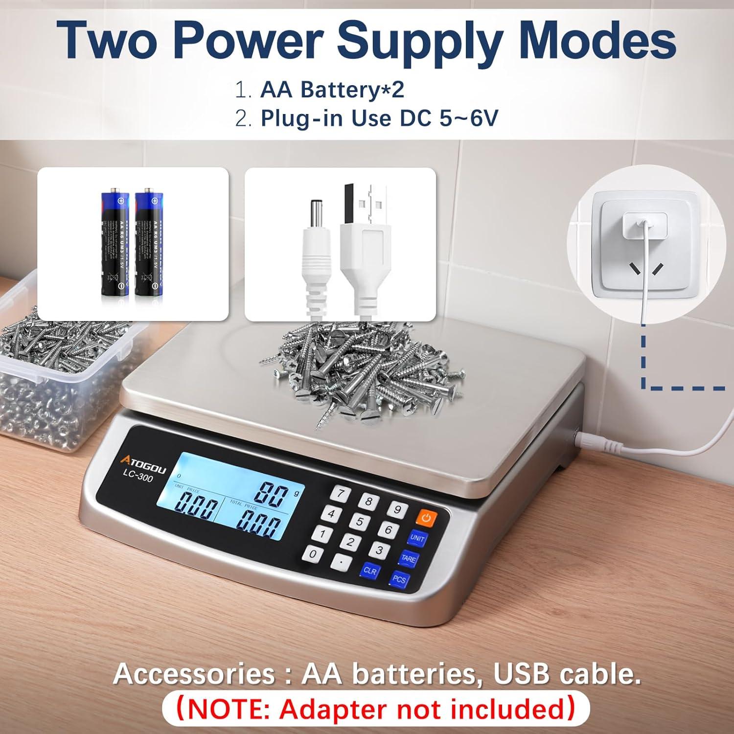 Escala de Cocina Digital 30kg Acero Inoxidable LC300 Gris