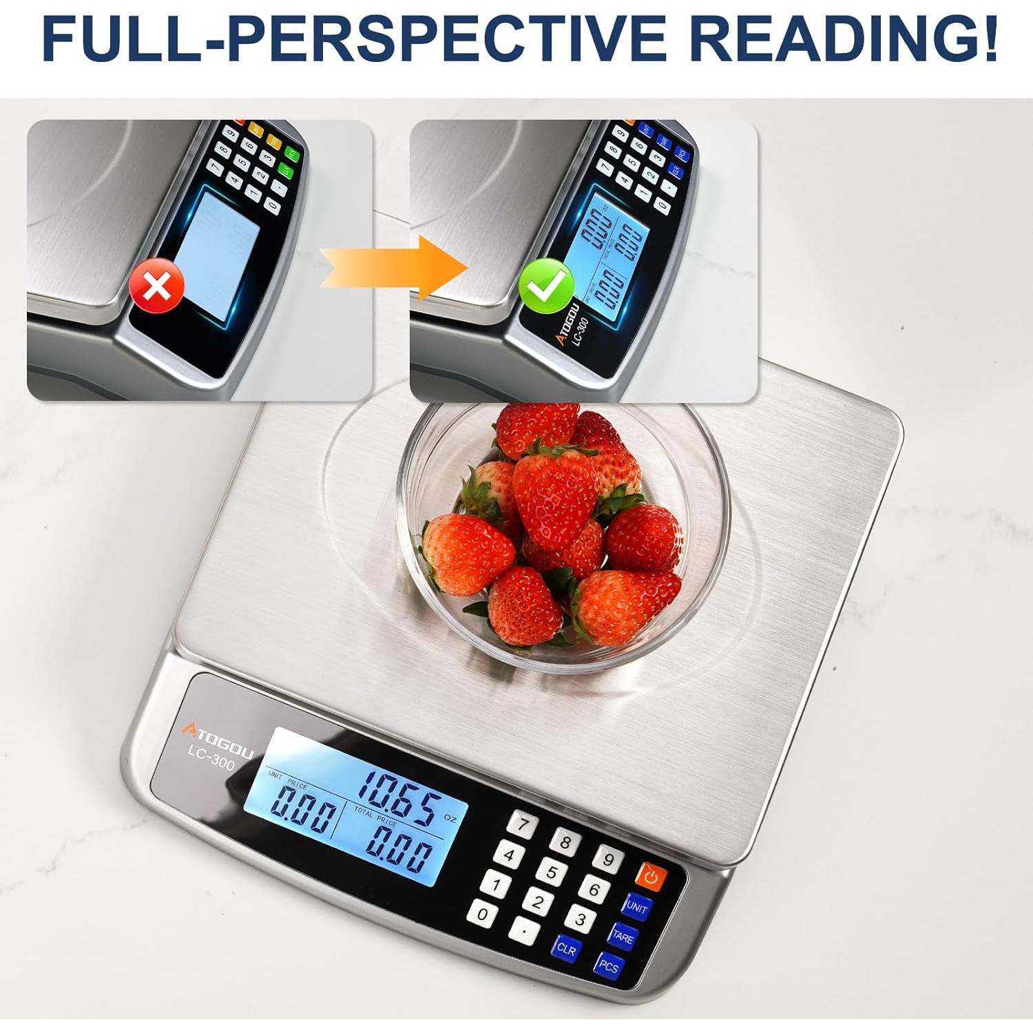 Escala de Cocina Digital 30kg Acero Inoxidable LC300 Gris