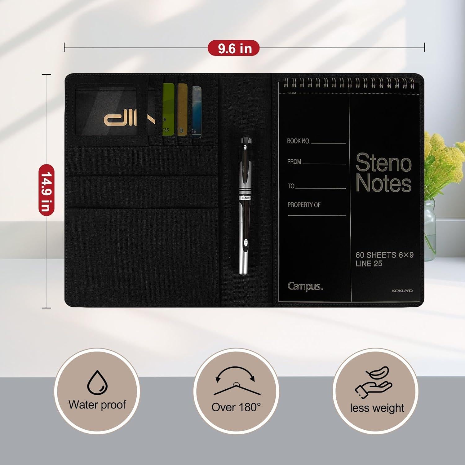 Cubierta para cuaderno Steno Ditiord A5 Negra Impermeable