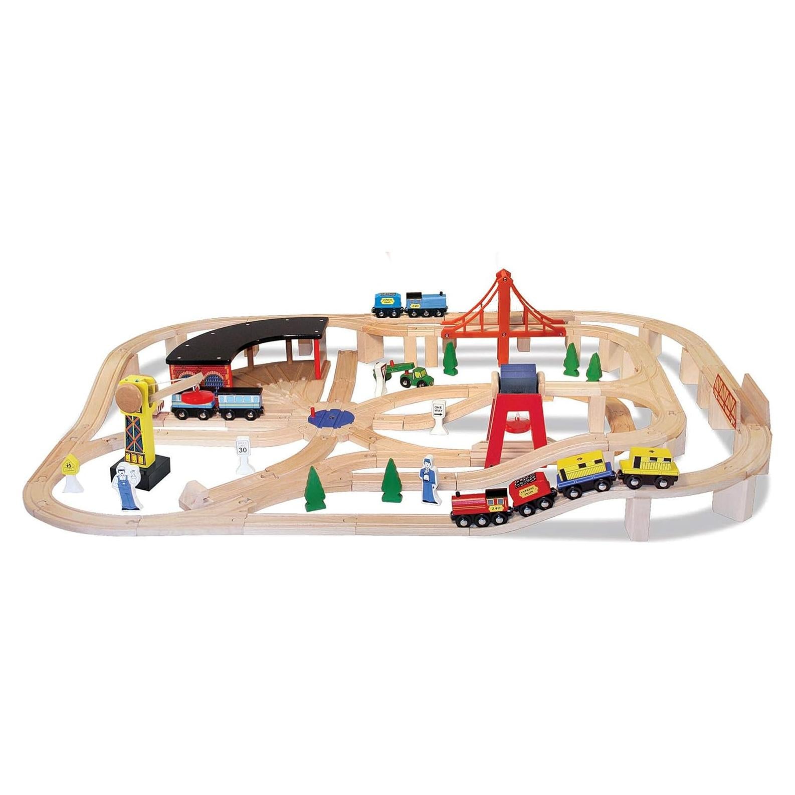 Juego de Ferrocarril de Madera Melissa & Doug 130 Piezas