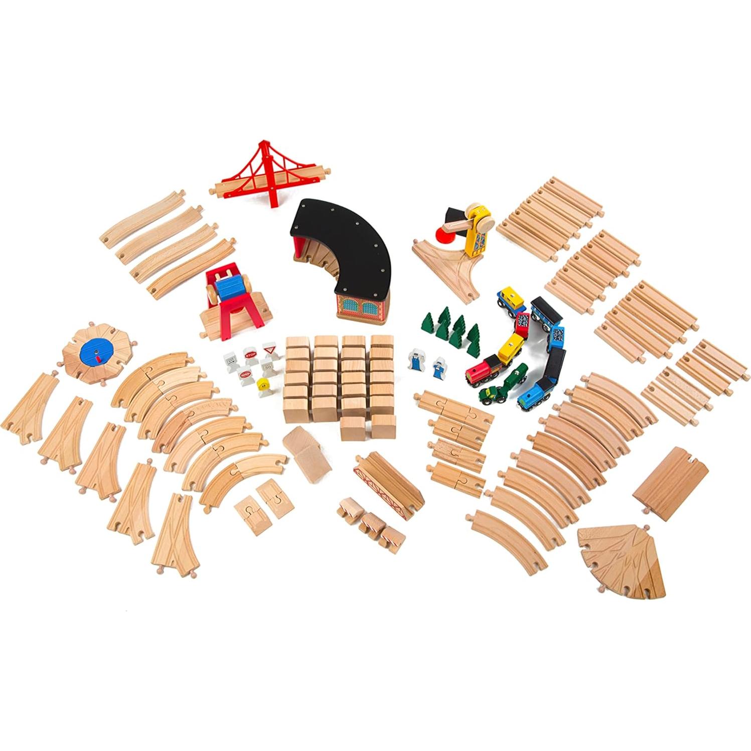 Juego de Ferrocarril de Madera Melissa & Doug 130 Piezas
