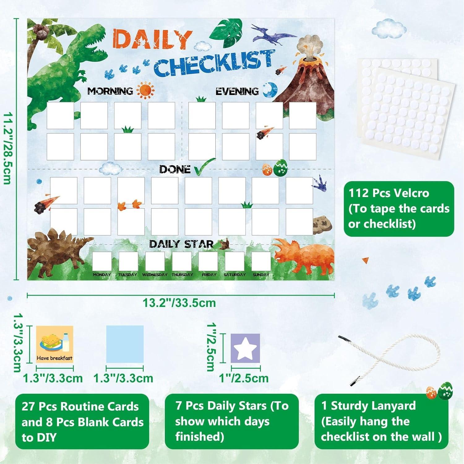 Gráfico de Rutina Diaria WERNNSAI Dinosaurio 33x28 cm