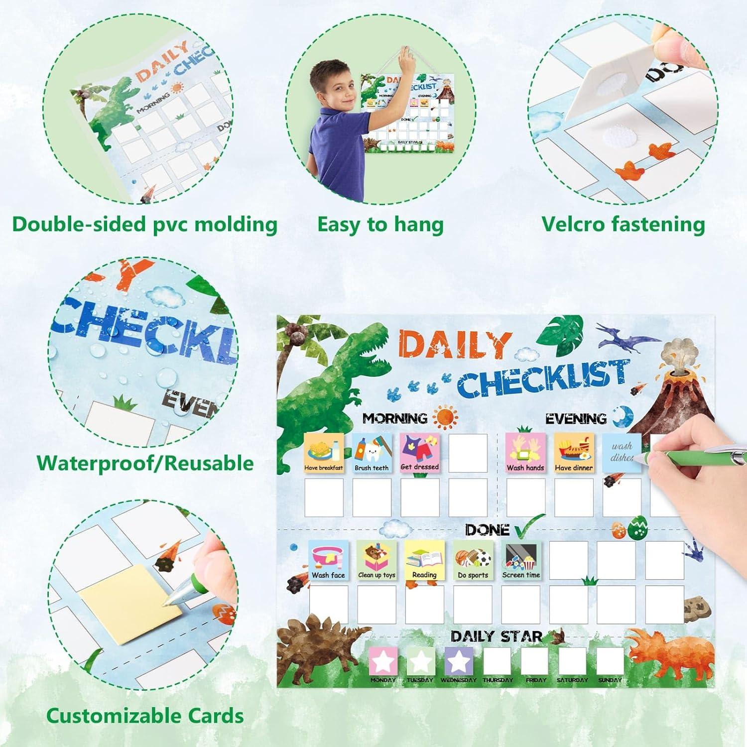 Gráfico de Rutina Diaria WERNNSAI Dinosaurio 33x28 cm