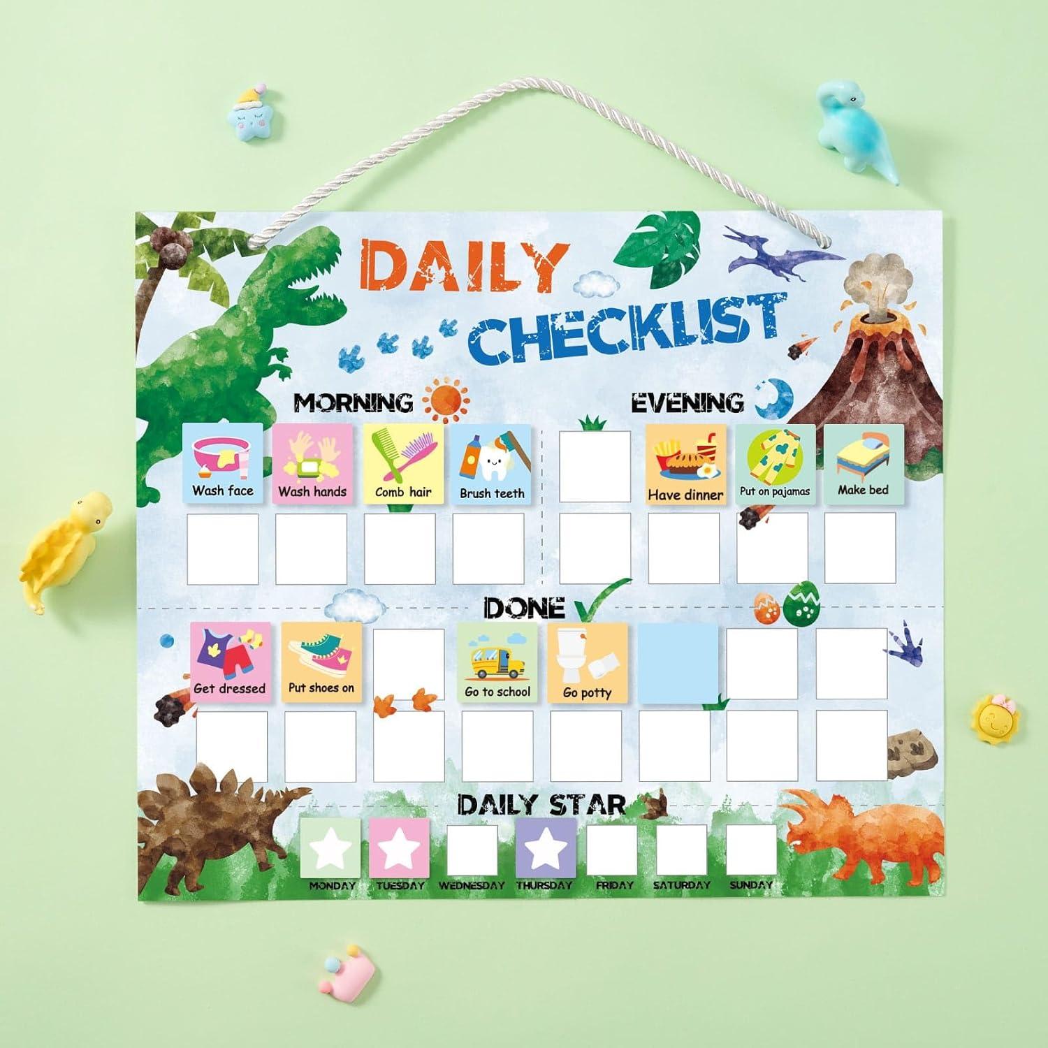 Gráfico de Rutina Diaria WERNNSAI Dinosaurio 33x28 cm