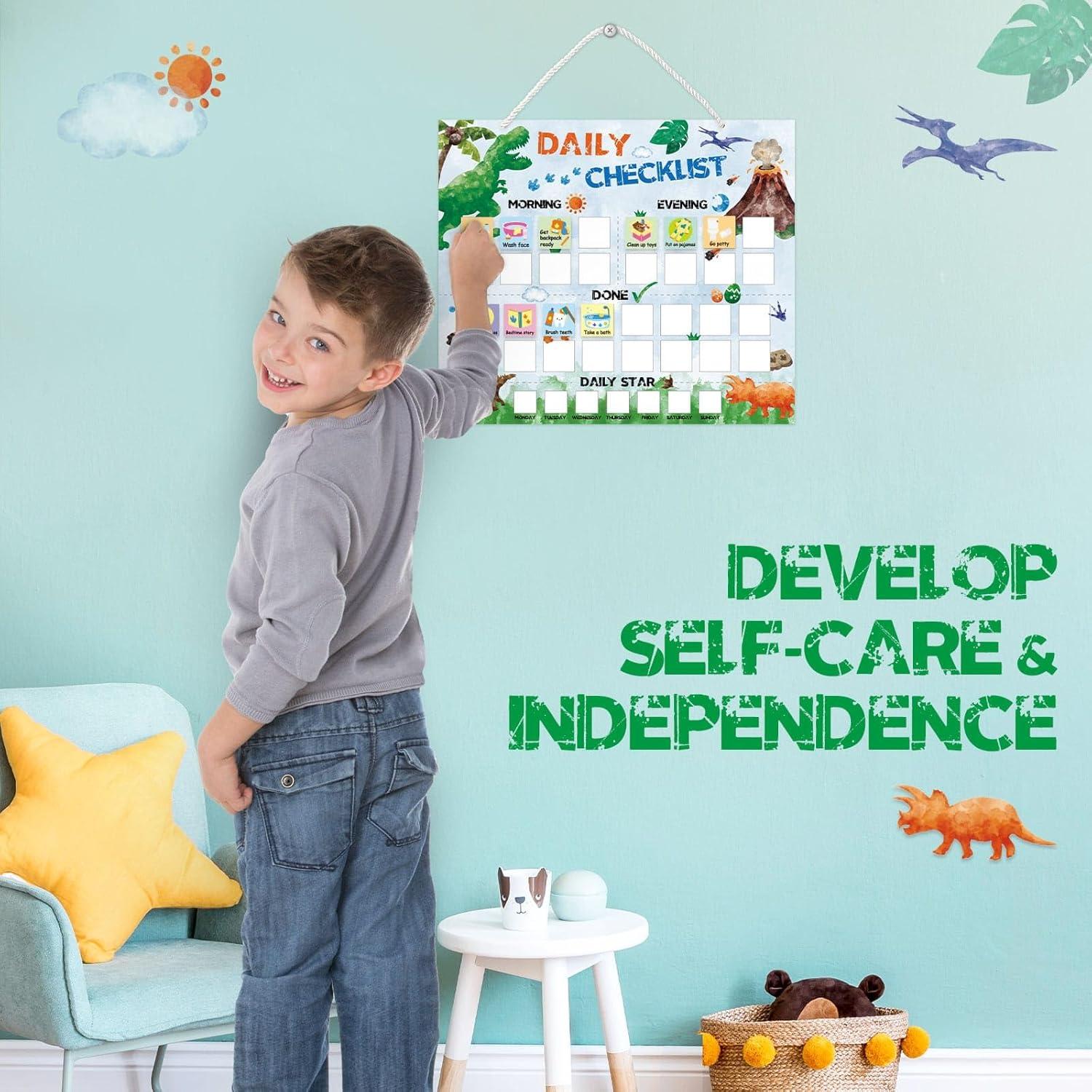 Gráfico de Rutina Diaria WERNNSAI Dinosaurio 33x28 cm