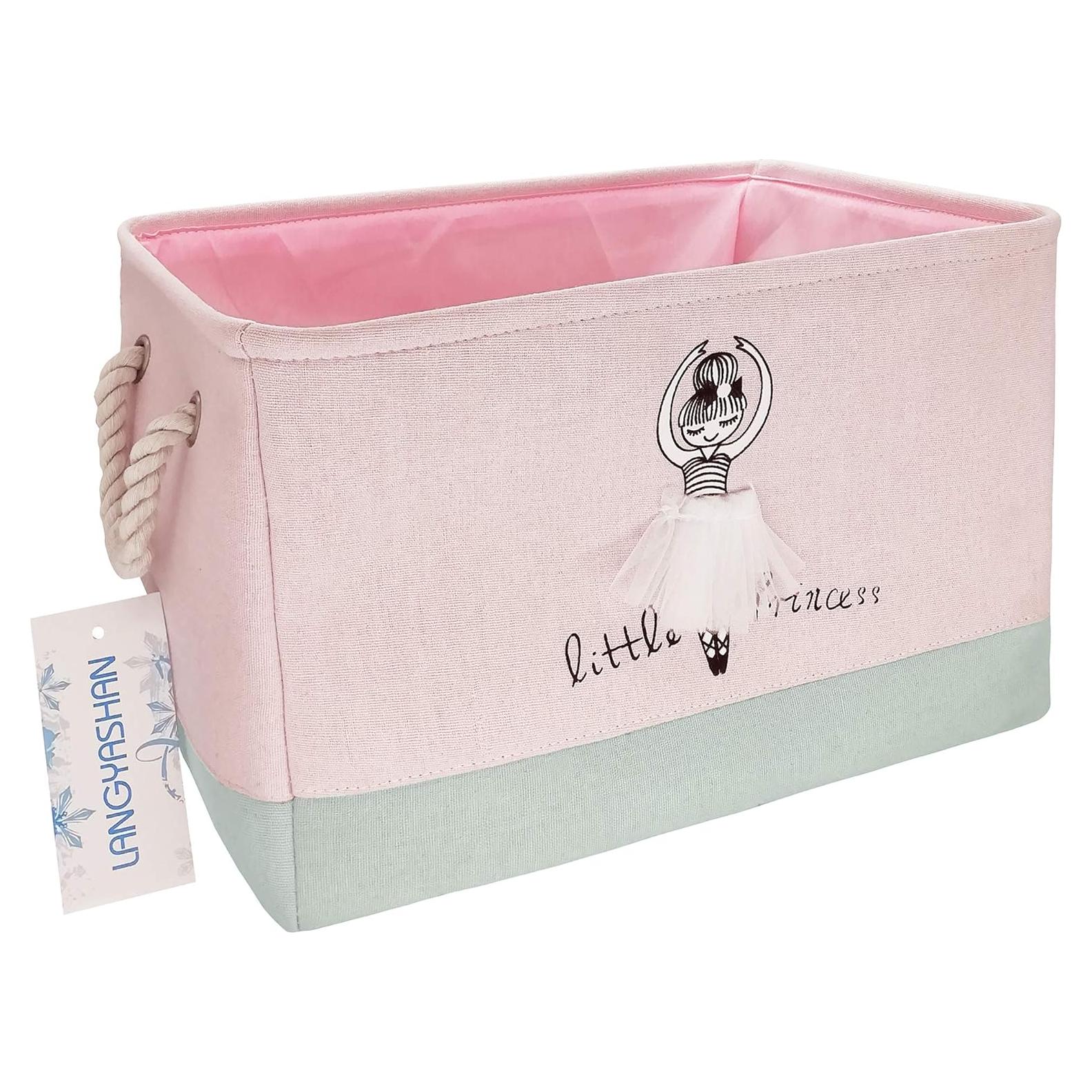 Caja de Almacenamiento Plegable LANGYASHAN 40x28x22 cm Rosa Niña