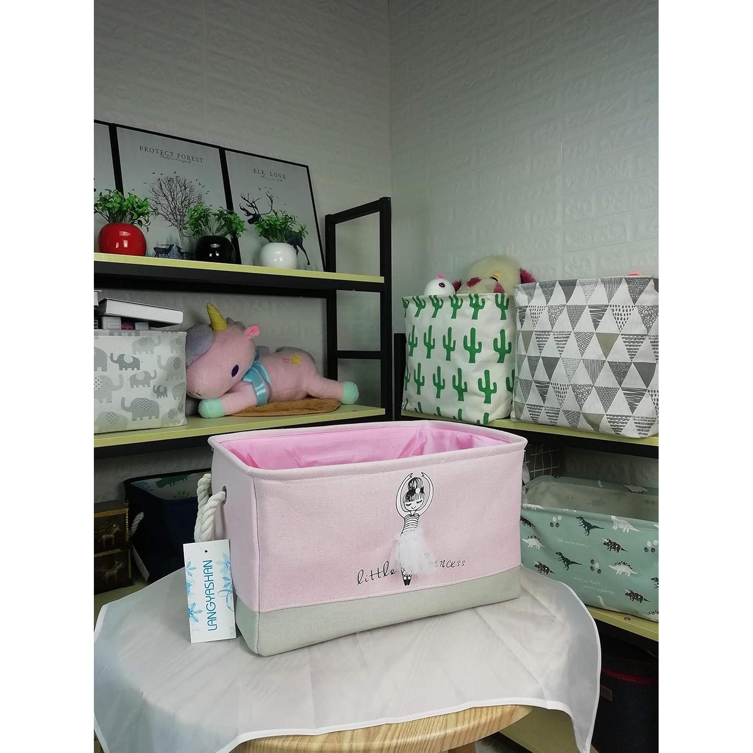 Caja de Almacenamiento Plegable LANGYASHAN 40x28x22 cm Rosa Niña