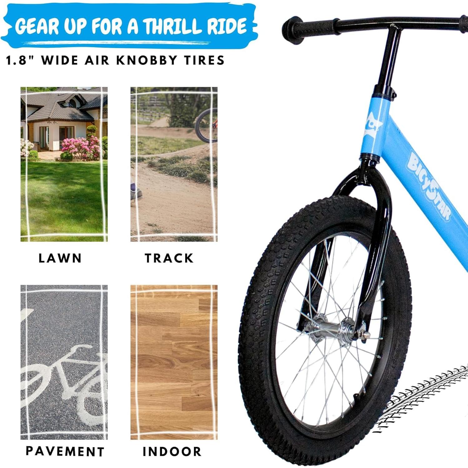 Bicicleta de Equilibrio Bicystar 16" Ajustable para Niños