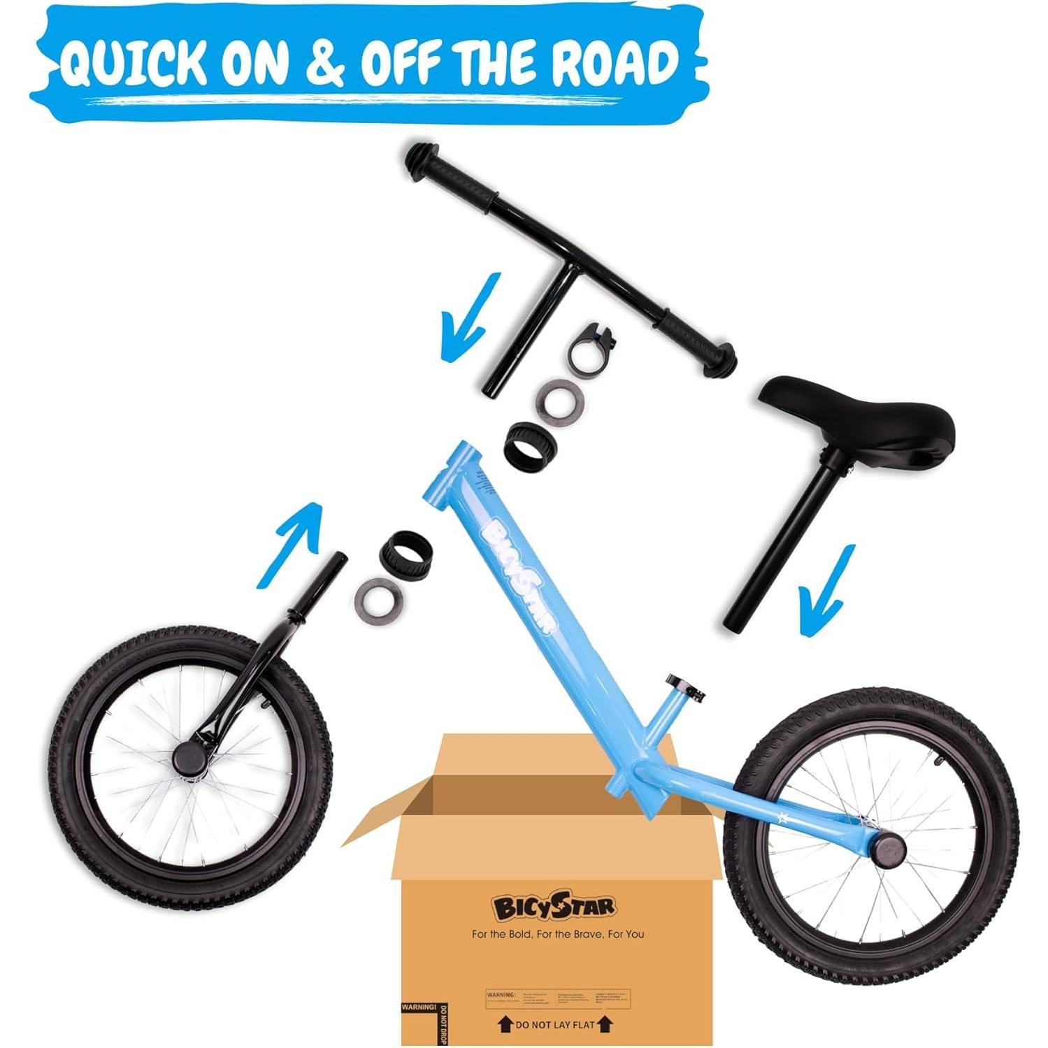 Bicicleta de Equilibrio Bicystar 16" Ajustable para Niños