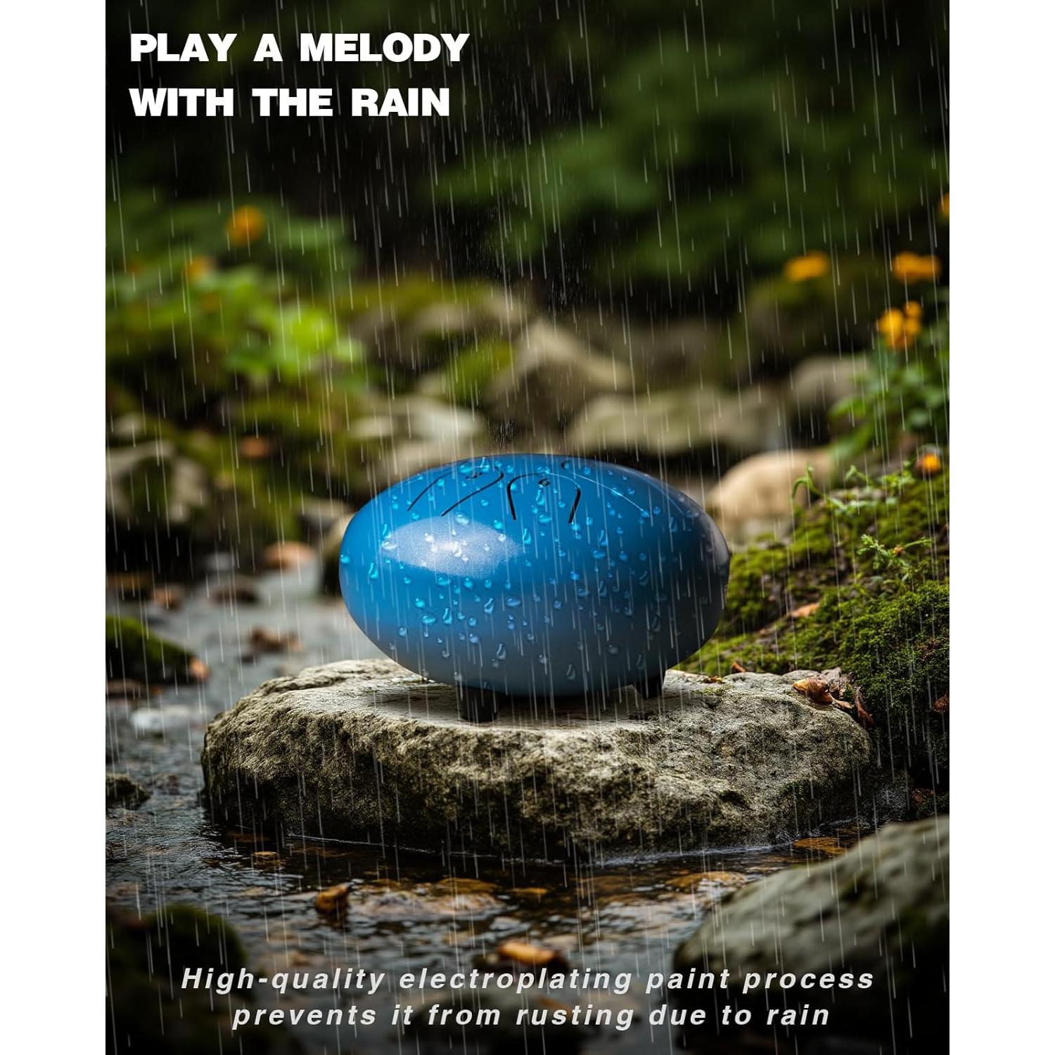 Tambor de Lluvia NIPINUS 6" Acero 8 Notas Impermeable