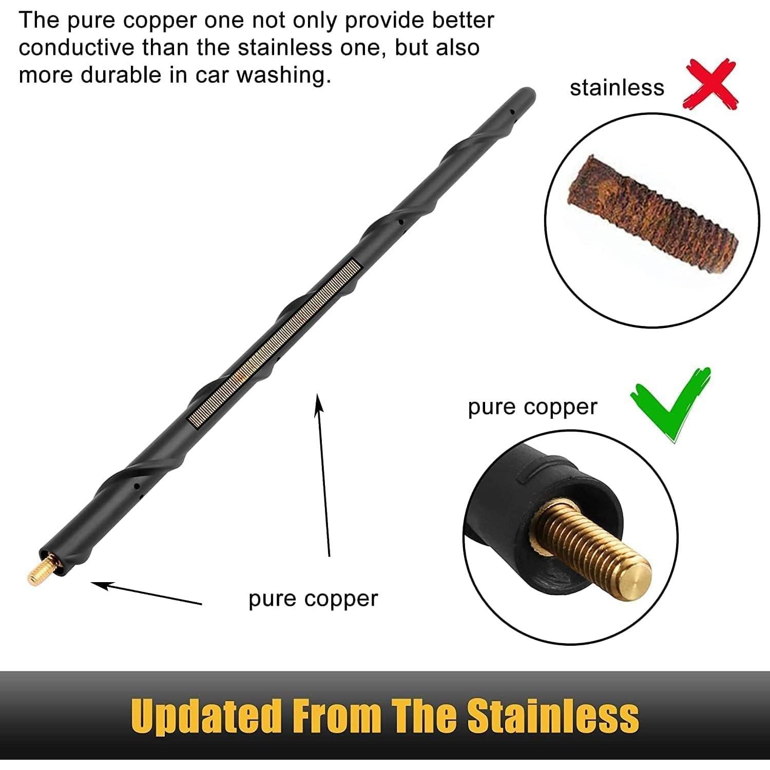 Antena BASIKER 33 cm para Jeep Gladiator 2007-2025