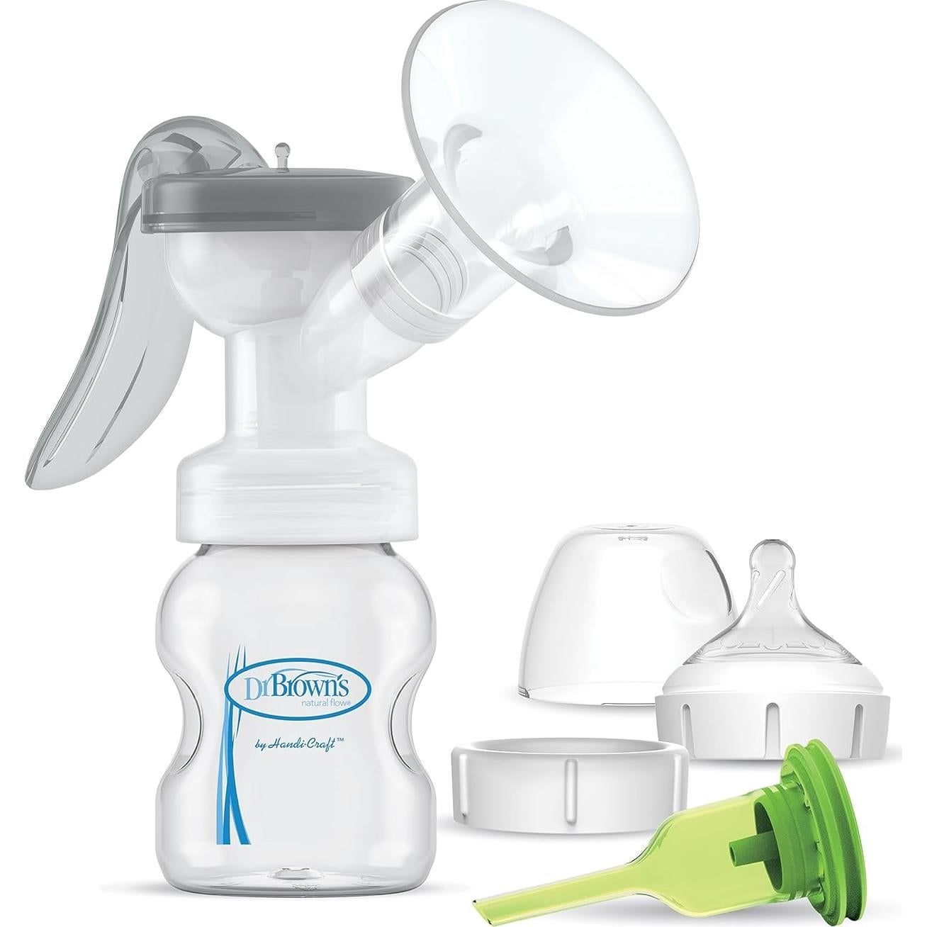 Extractor de Leche Manual Dr. Brown con Escudo SoftShape B 25mm y Biberón 150mL