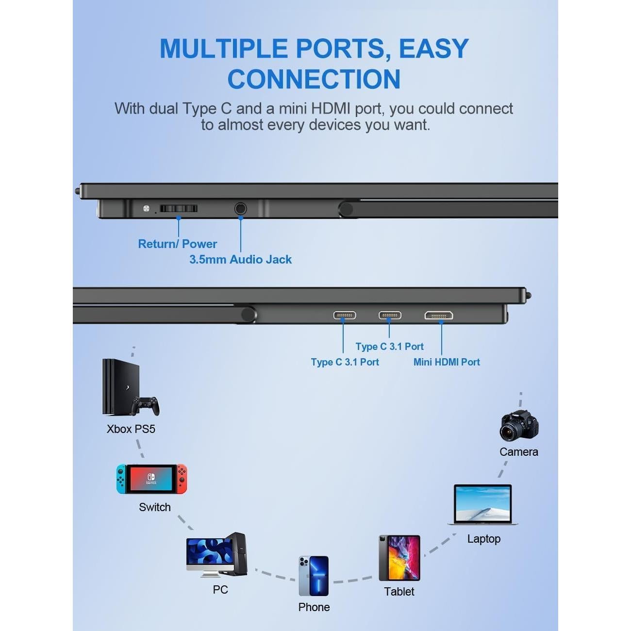 Monitor Portátil UPERFECT 18.5" FHD 120Hz FreeSync IPS