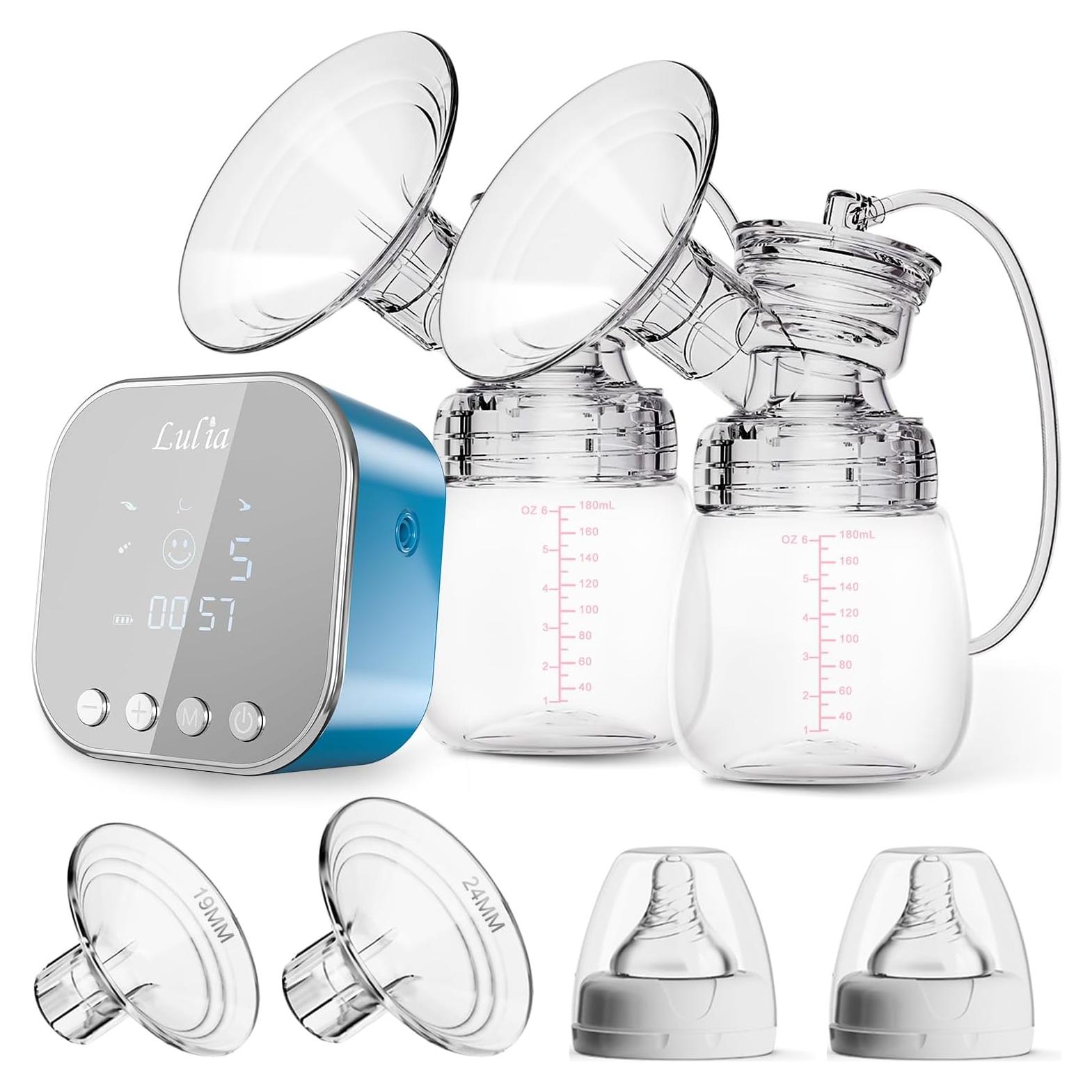 Extractor de Leche Eléctrico Doble Lulia 24mm Portátil Azul