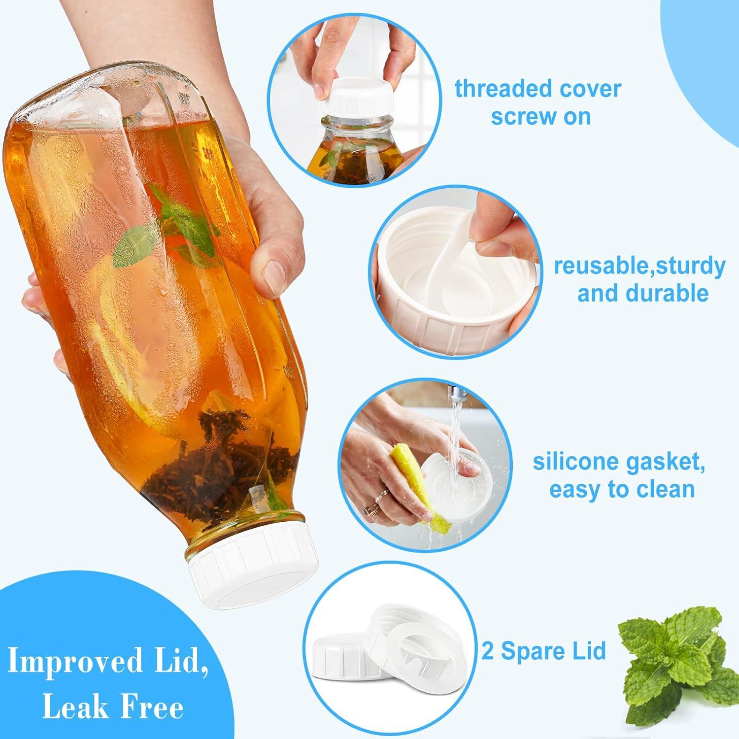 Paquete de 4 Botellas de Vidrio Syntic 1L Herméticas con Tapa