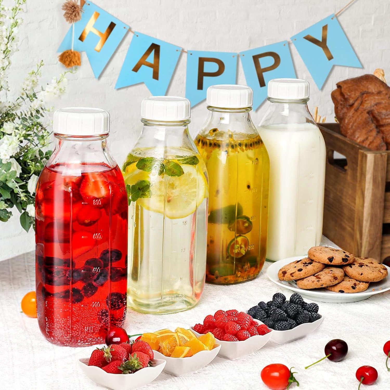 Paquete de 4 Botellas de Vidrio Syntic 1L Herméticas con Tapa