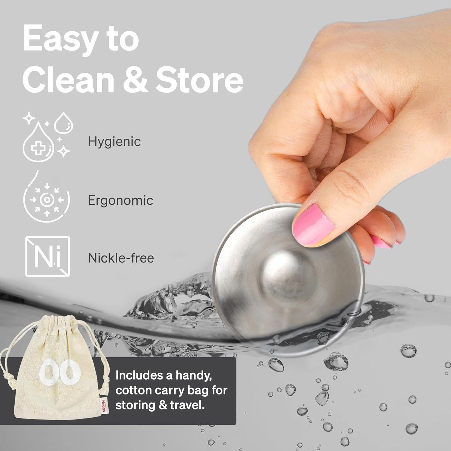 Copas de Lactancia de Plata LoveNoobs XL - Sin Níquel