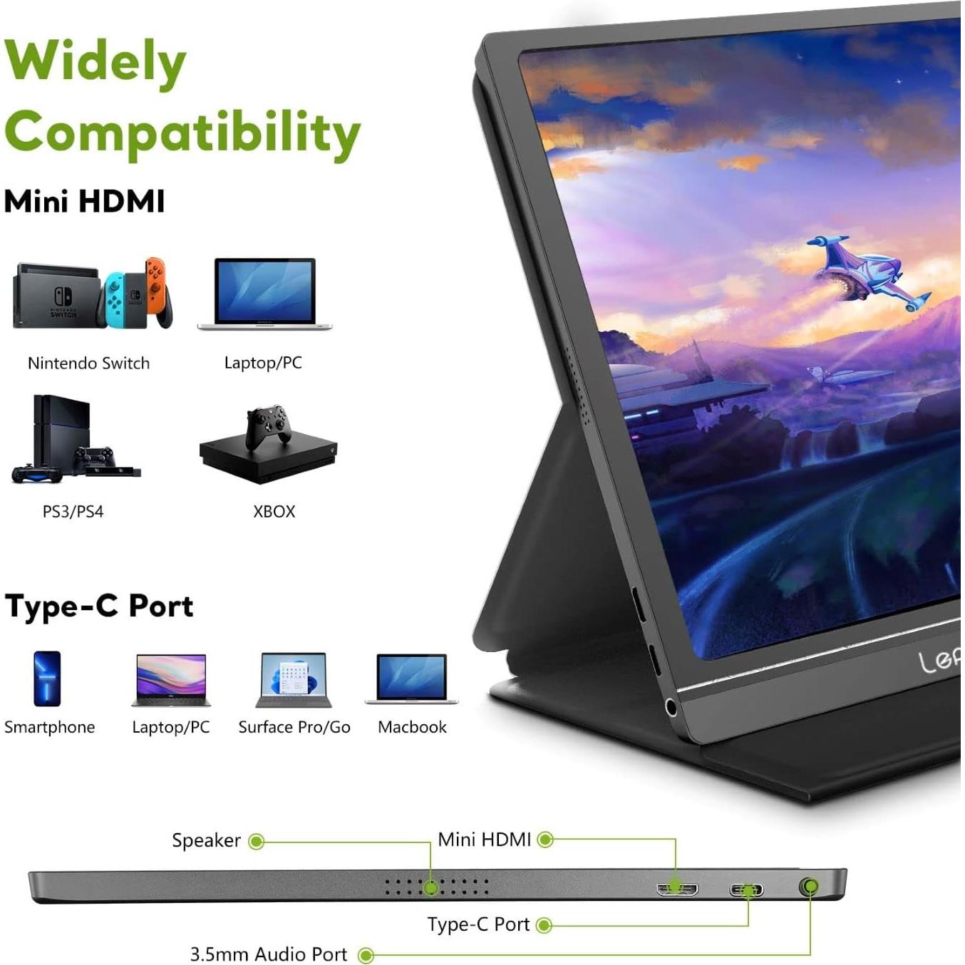 Monitor Portátil Lepow Z1-Gamut 15.6" FHD IPS Tipo-C