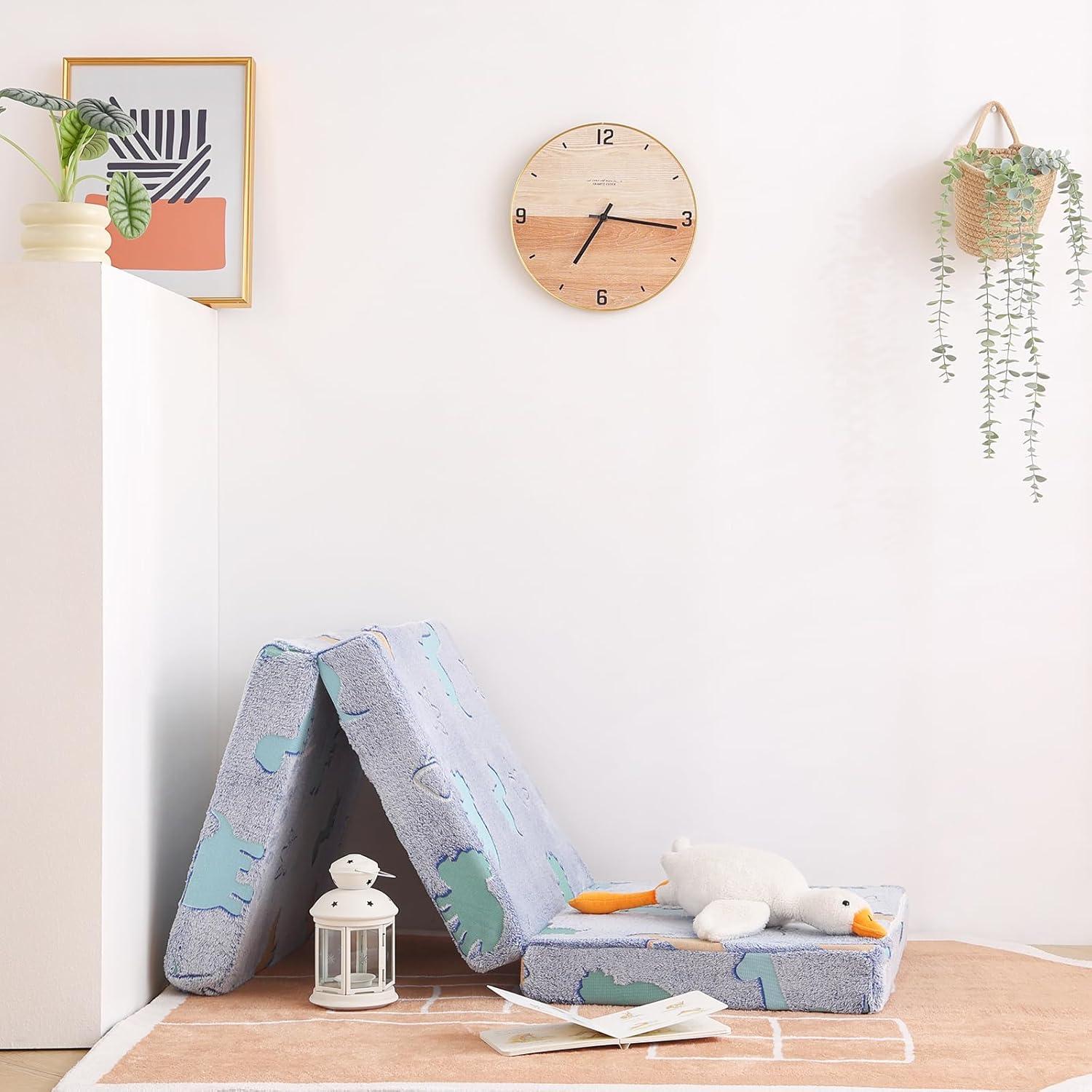 Colchón Plegable Tiita para Niños Dinosaurio Azul 145x56 cm