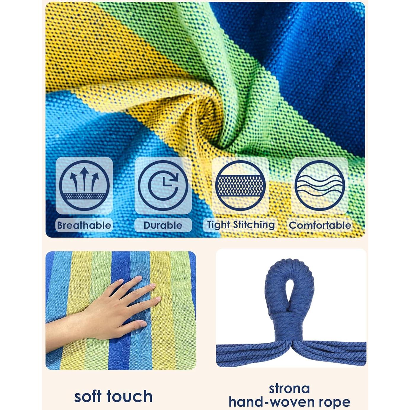 Silla Hamaca Colgante Highwild - Soporta 227 Kg - Rayas Azules