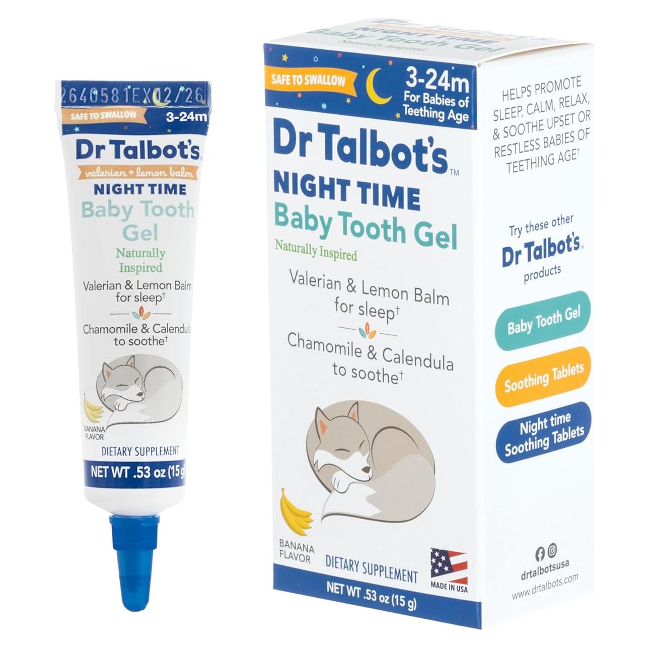 Gel Dental Nocturno Dr. Talbot para Bebés 15.87 g Sabor Plátano