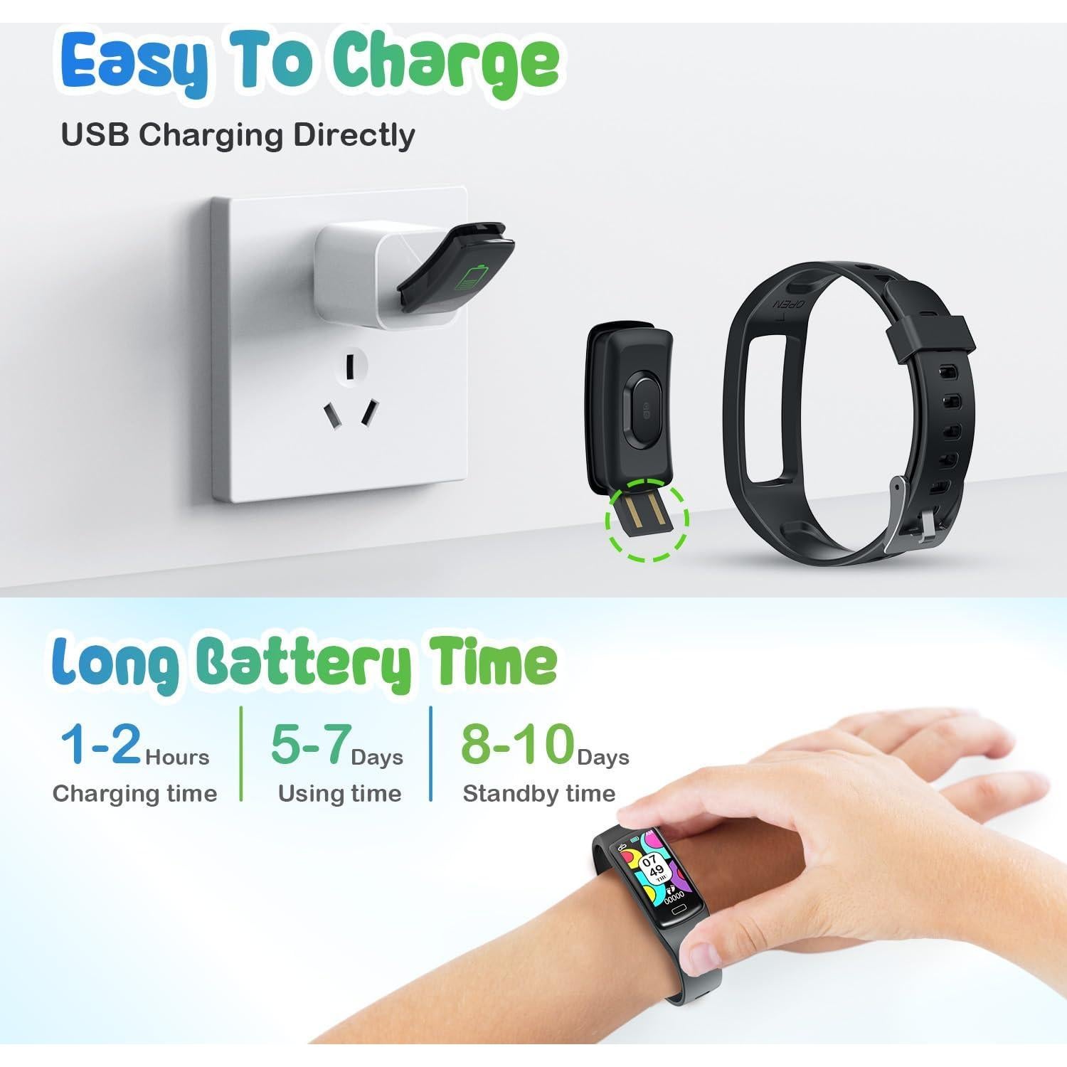 Reloj Inteligente de Fitness Niizero para Niños Negro IP67